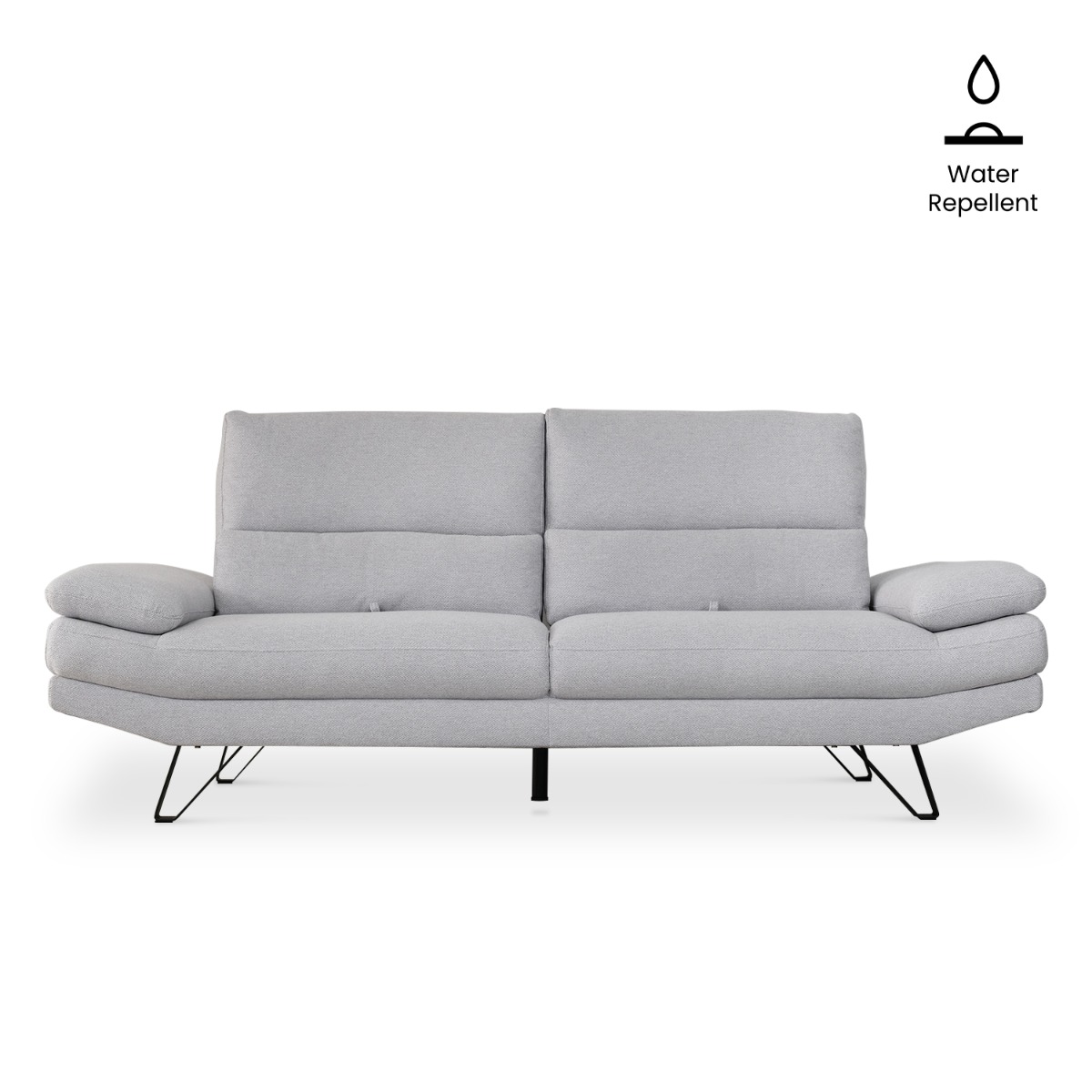 Sway Flint Grey 3 Seater Sofa With Adjustable Back