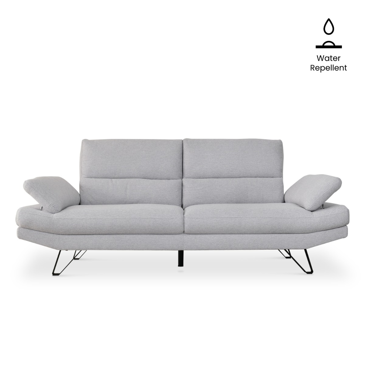 Sway Flint Grey 3 Seater Sofa With Adjustable Back
