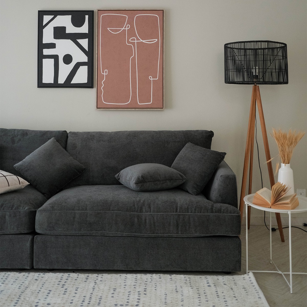 Thiago Pebble Grey 4 Seater Sofa