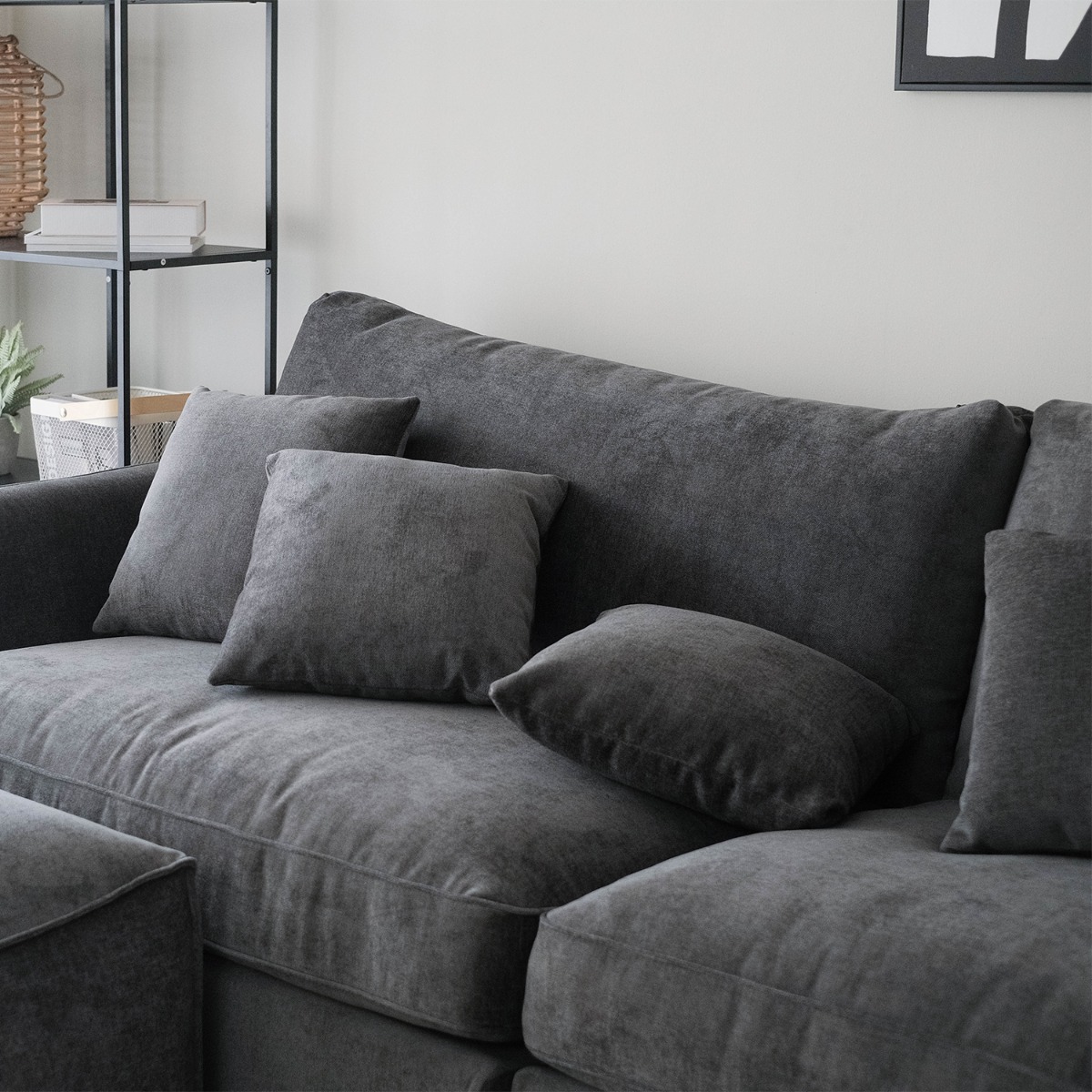Thiago Pebble Grey 4 Seater Sofa