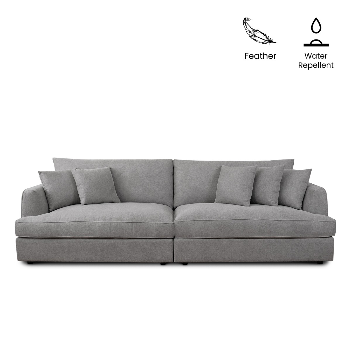Thiago Light Grey 4 Seater Sofa
