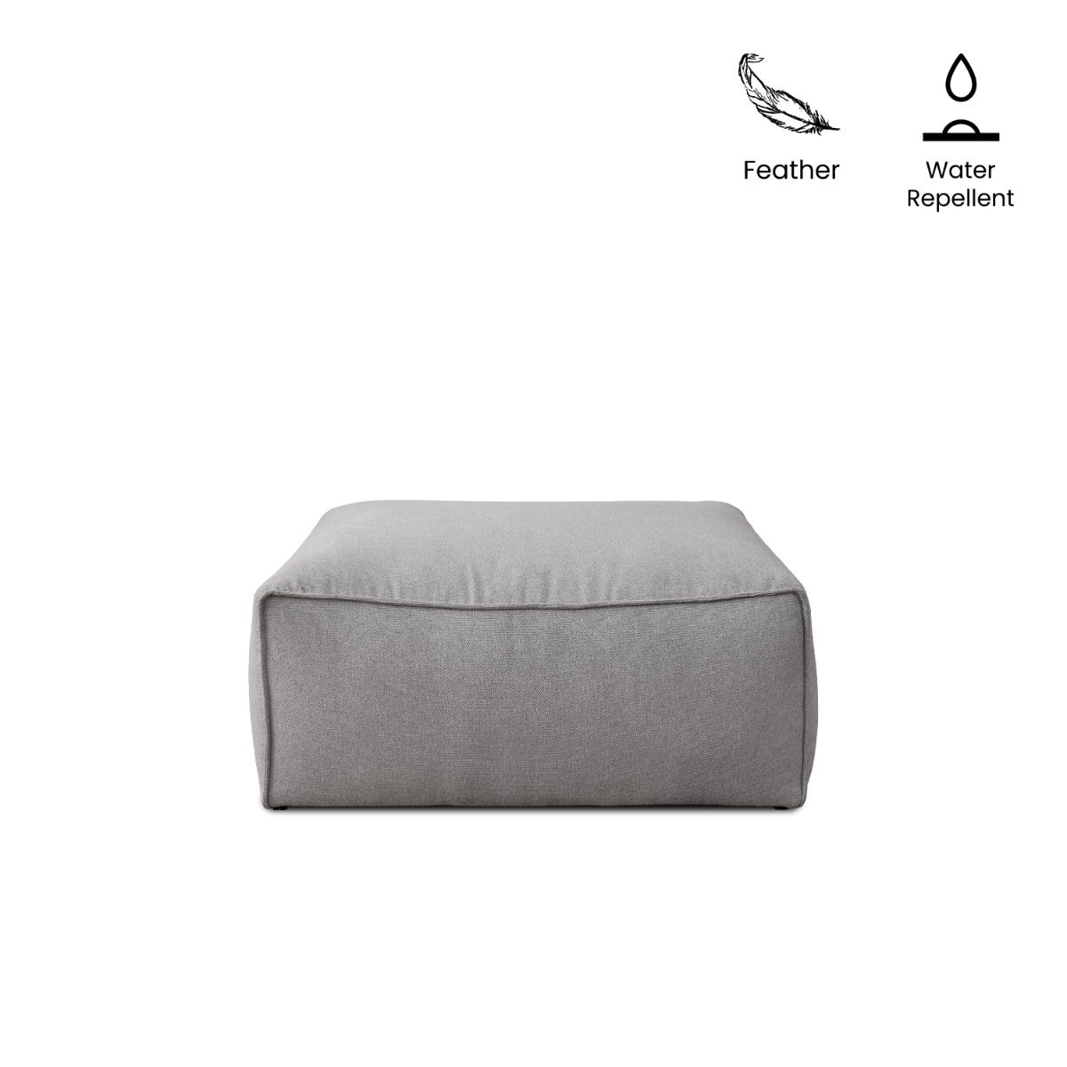 Thiago Light Grey Ottoman