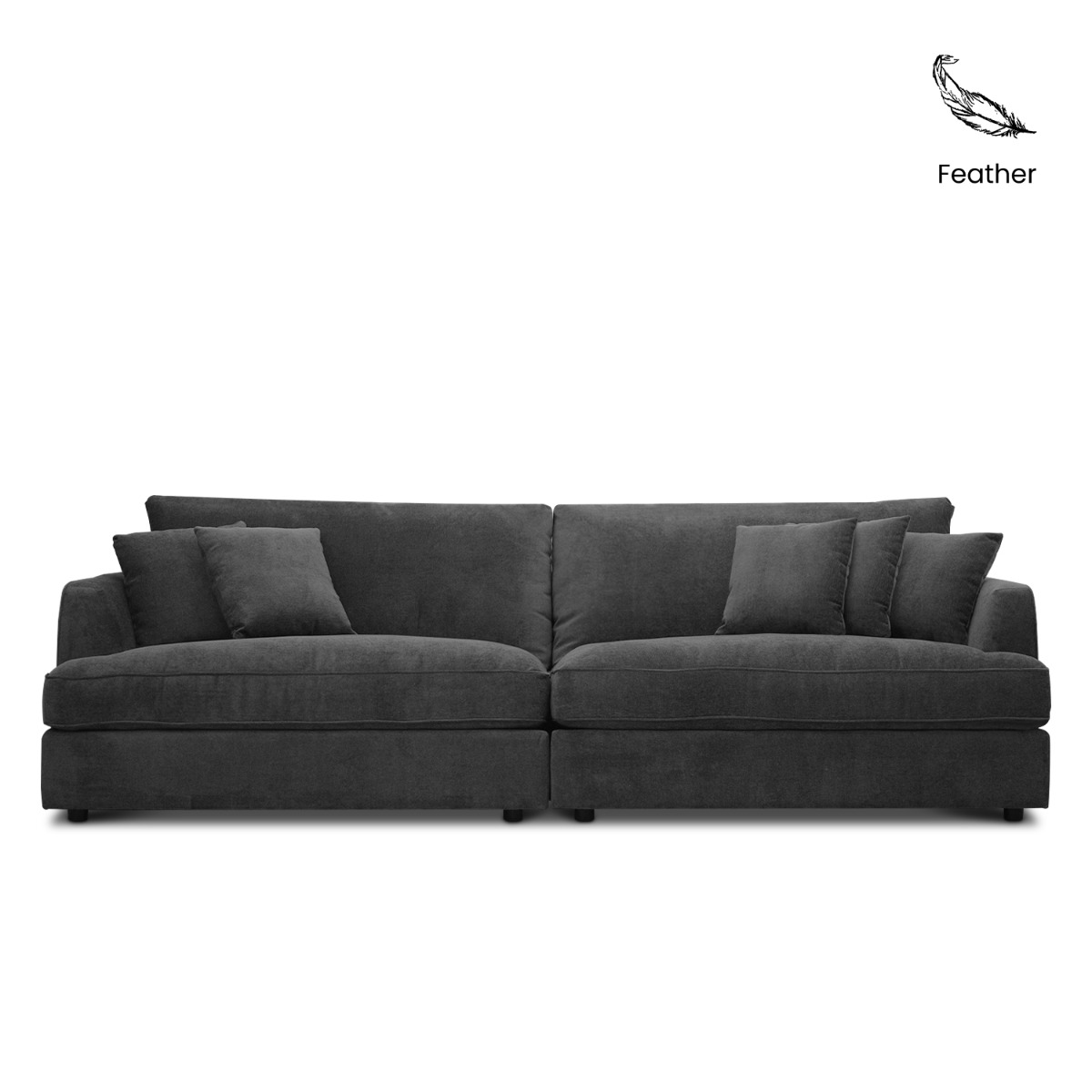 Thiago Pebble Grey 4 Seater Sofa