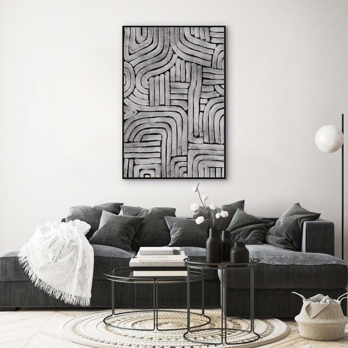 Framed Canvas 80x120cm Glossy - Maze