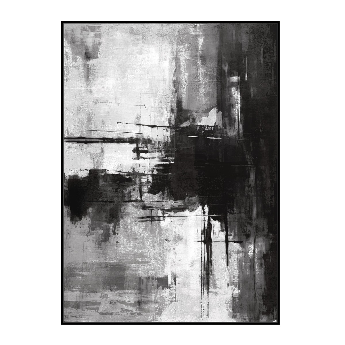 Framed Canvas 100x140cm - Ink Painting