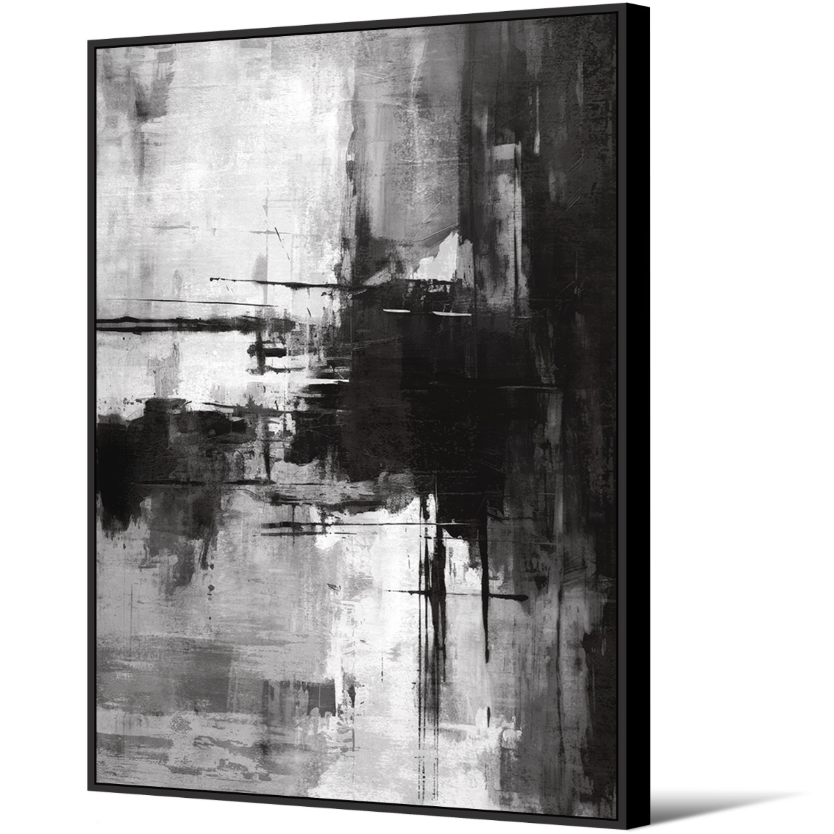 Framed Canvas 100x140cm - Ink Painting