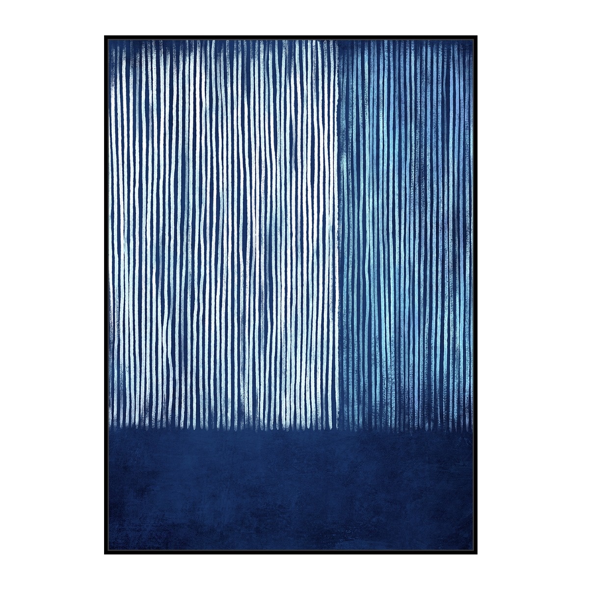 Framed Canvas 100x140cm - Blue Lines