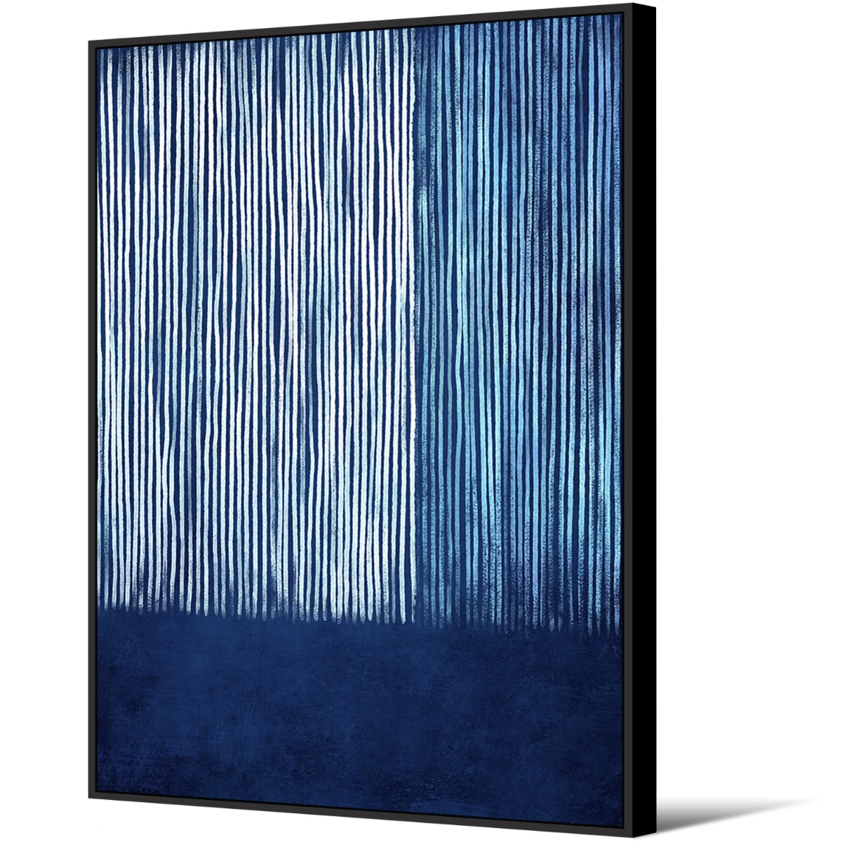 Framed Canvas 100x140cm - Blue Lines