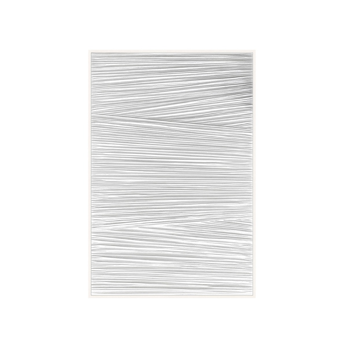 Framed Canvas 60x90cm Embossed Plaster - White 01
