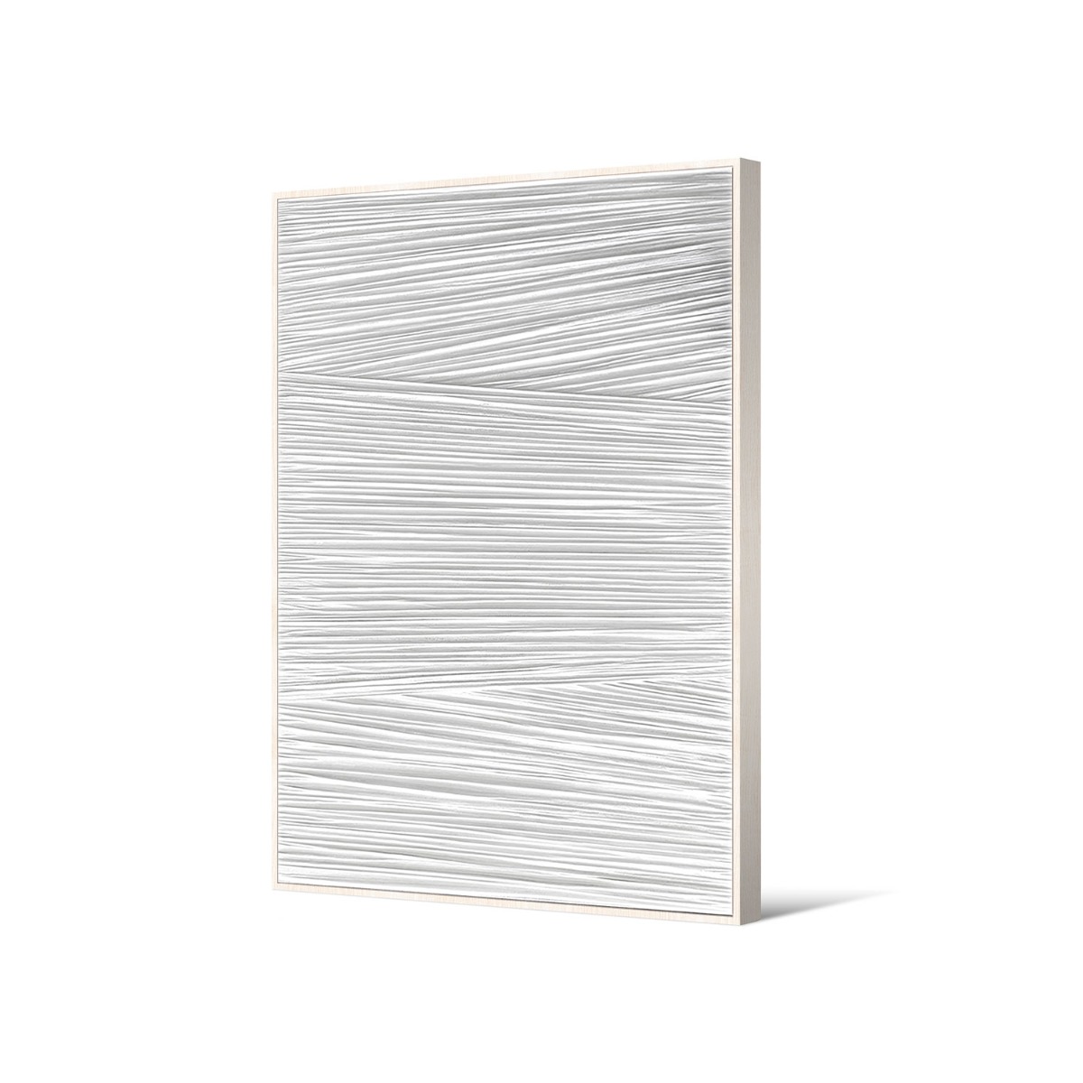 Framed Canvas 60x90cm Embossed Plaster - White 01
