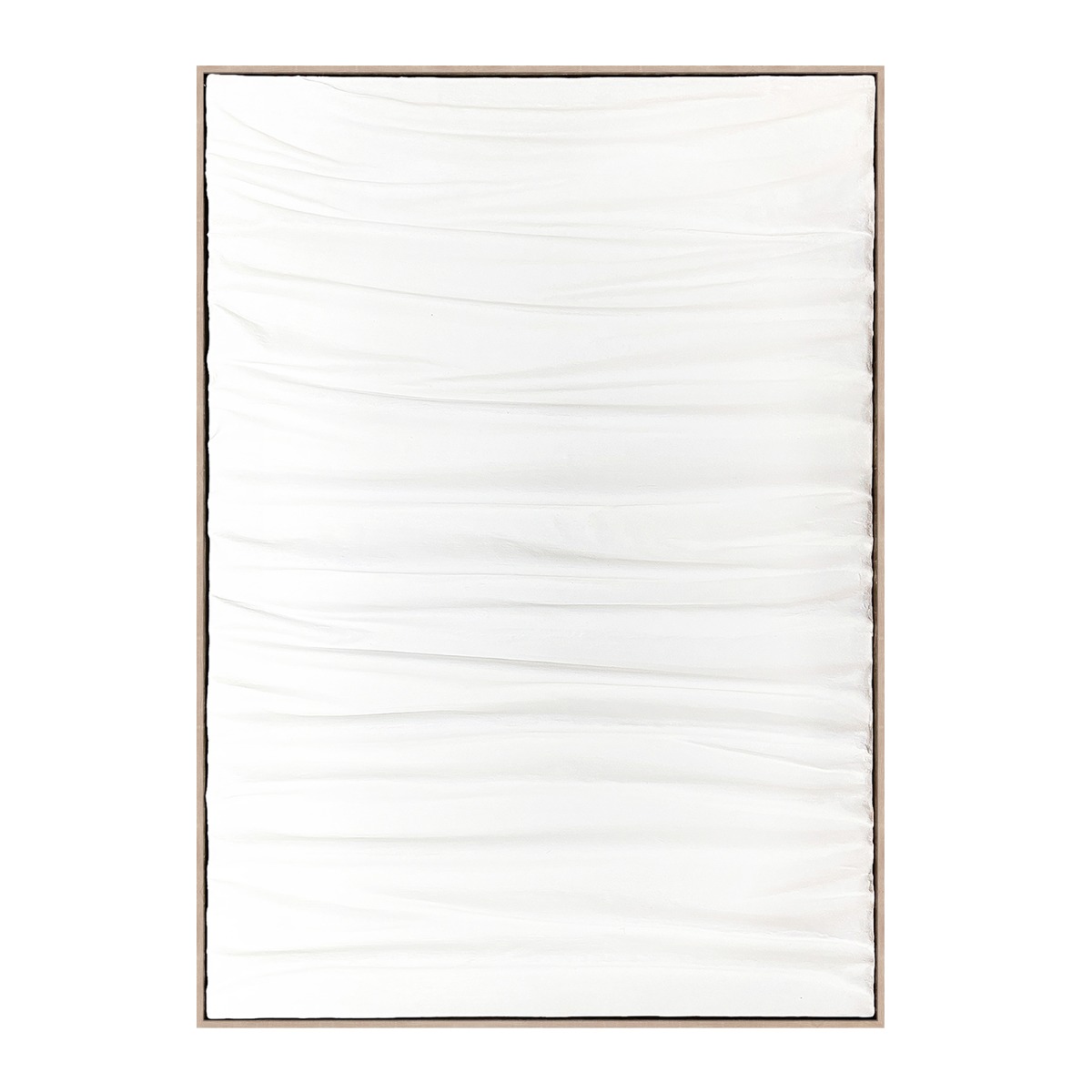 Framed Canvas 100x140cm 3D Hand-Paint Plaster - Off White