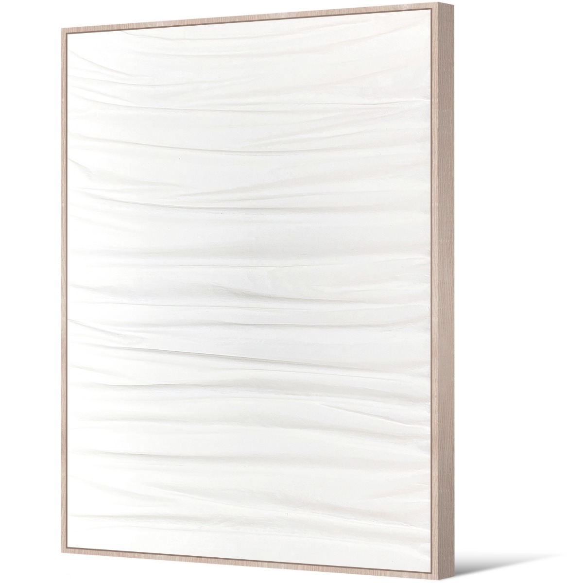 Framed Canvas 100x140cm 3D Hand-Paint Plaster - Off White