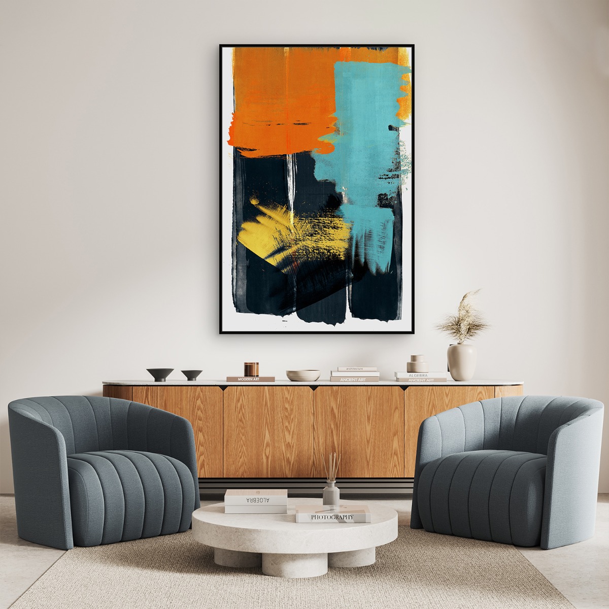 Framed Canvas 80x120cm - Abstract Vibrant