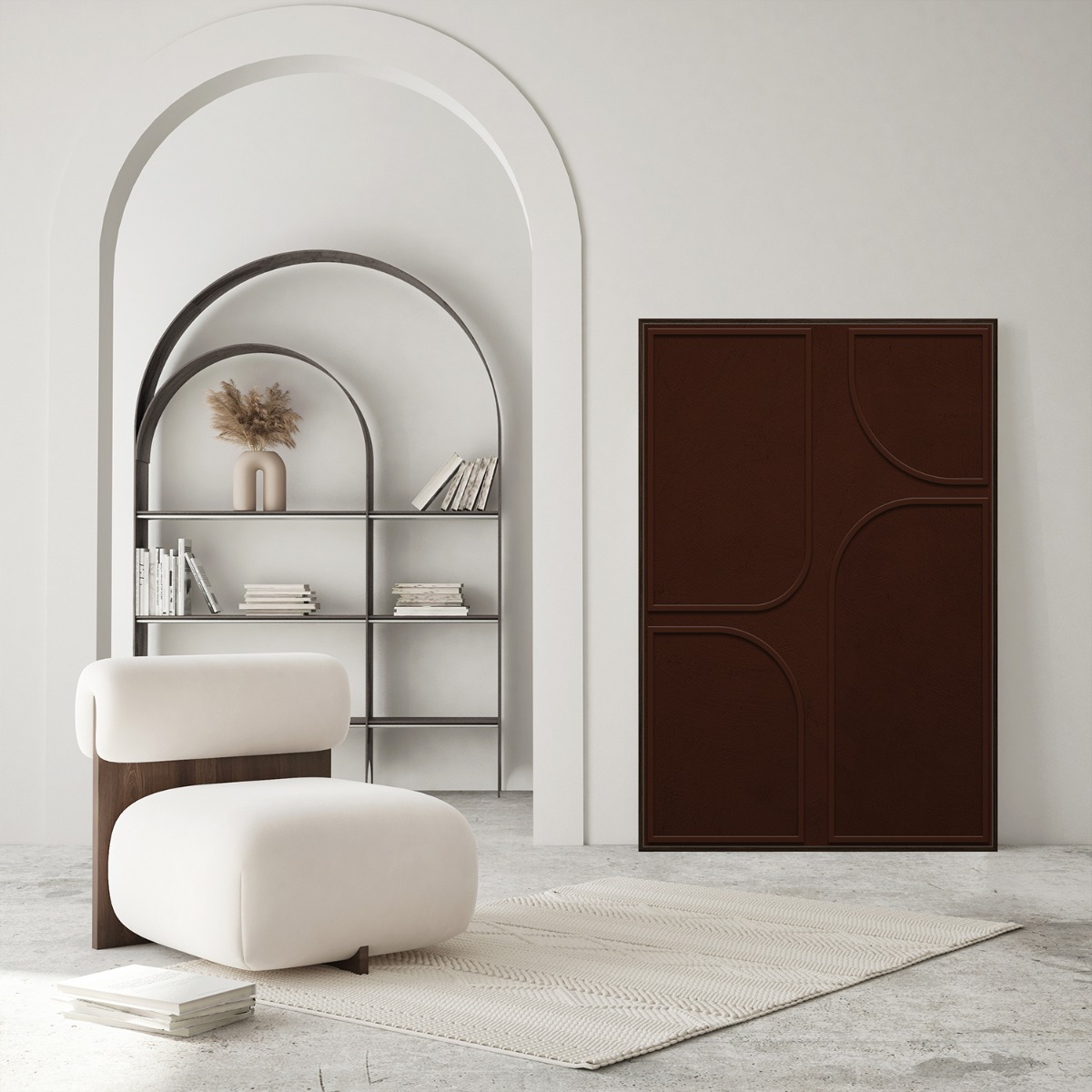 Framed Canvas 80x120cm Plaster - Geo Dark