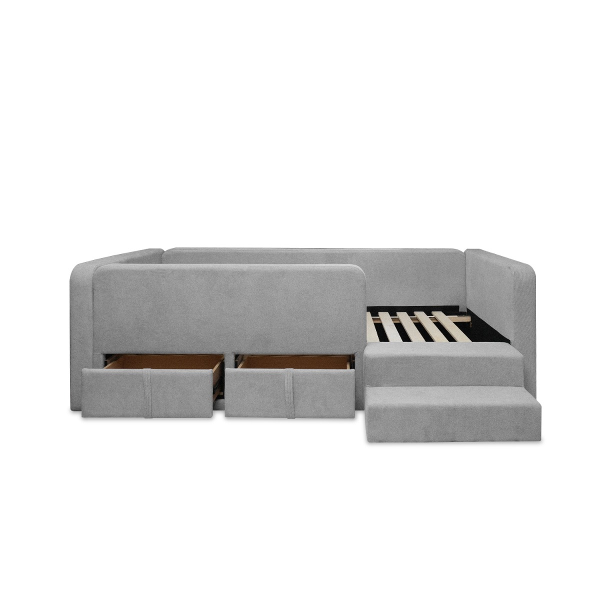 Tom Flint Grey Kids Single Bed with 2 Drawers