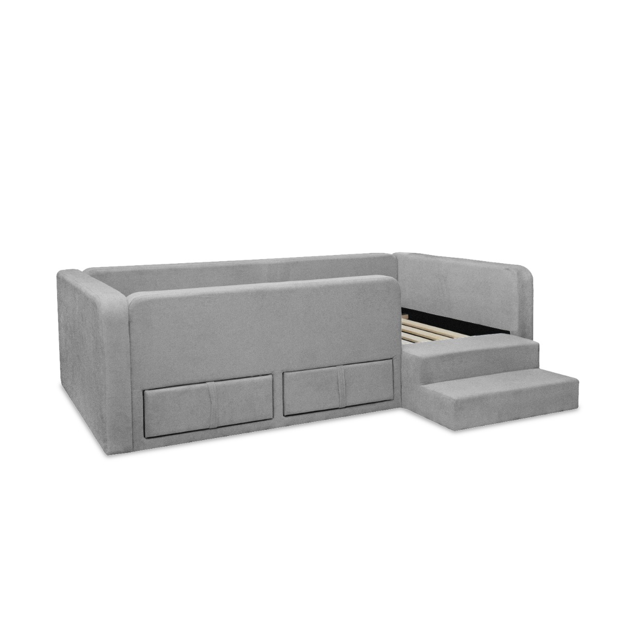 Tom Flint Grey Kids Single Bed with 2 Drawers