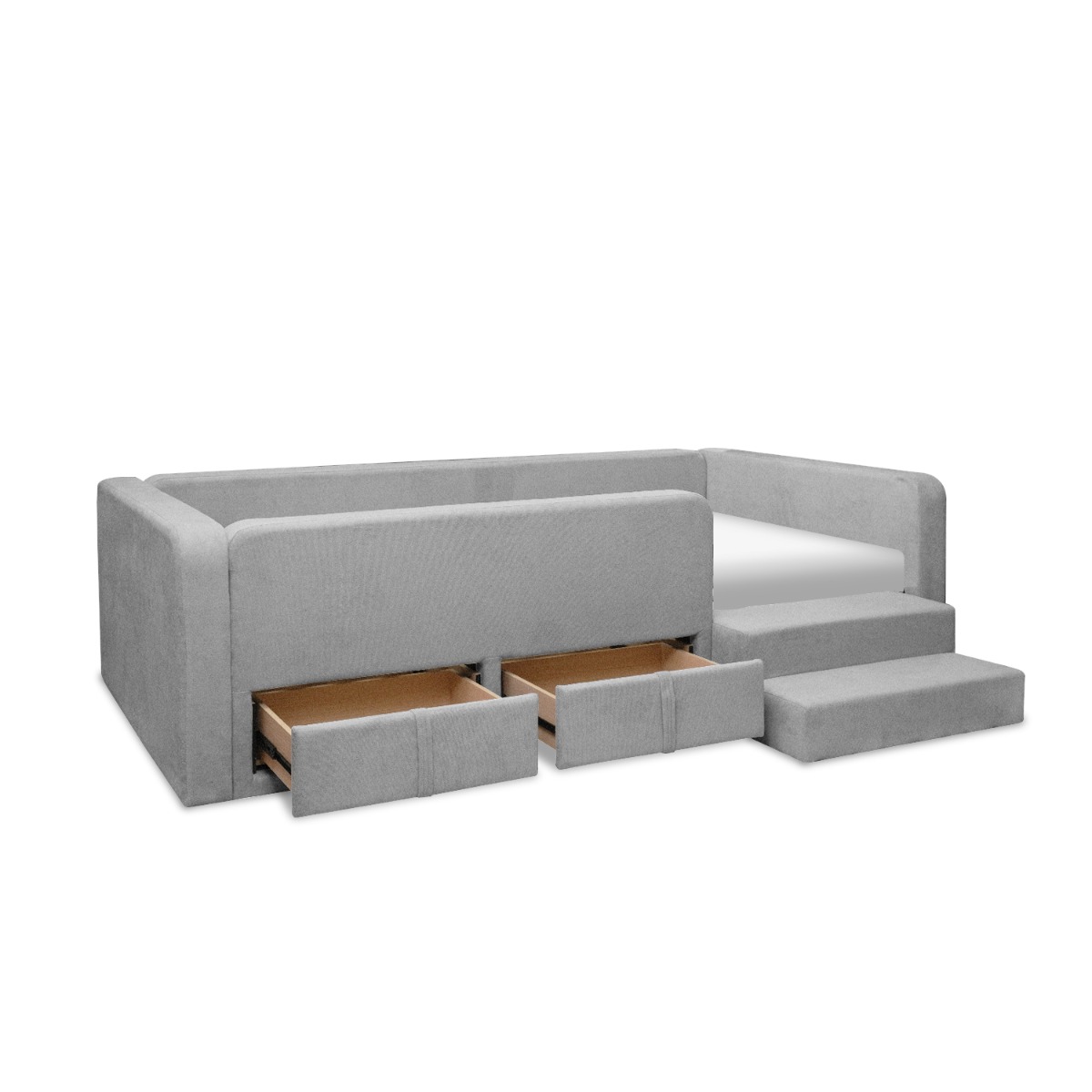 Tom Flint Grey Kids Single Bed with 2 Drawers