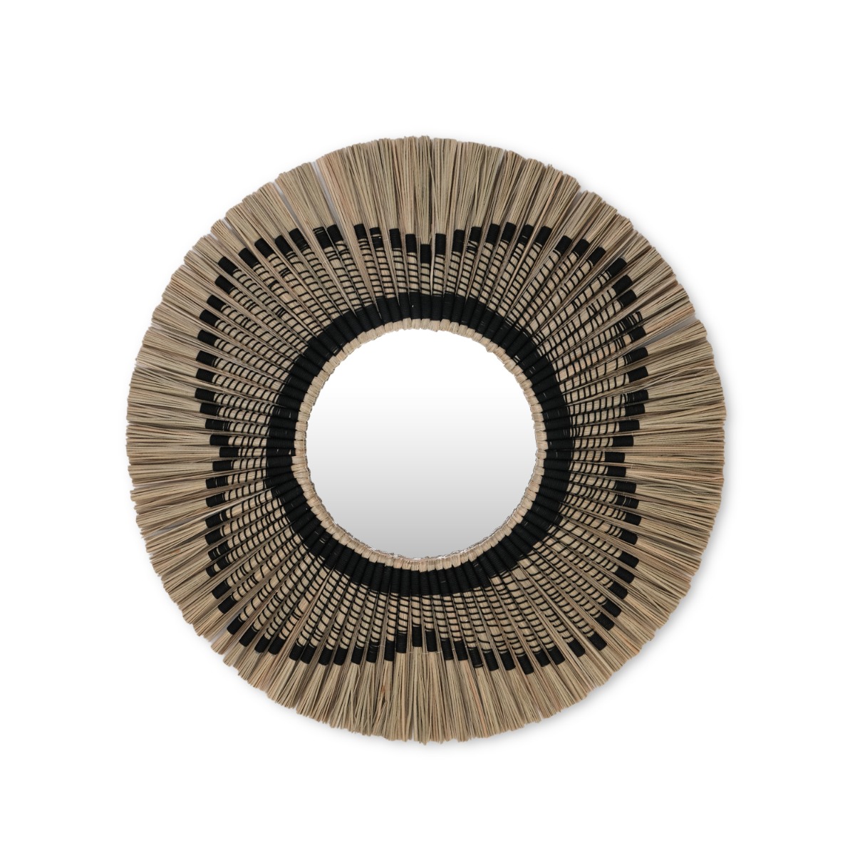Topaz Natural Mendong Round Mirror