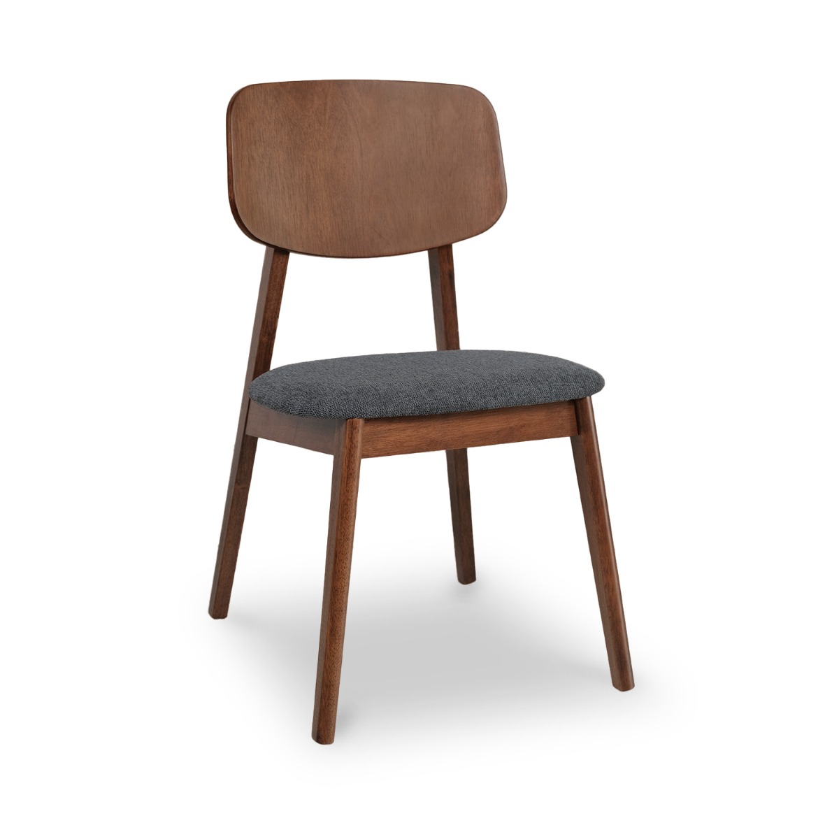 Tristan Dark Walnut Dining Chair Pebble Grey