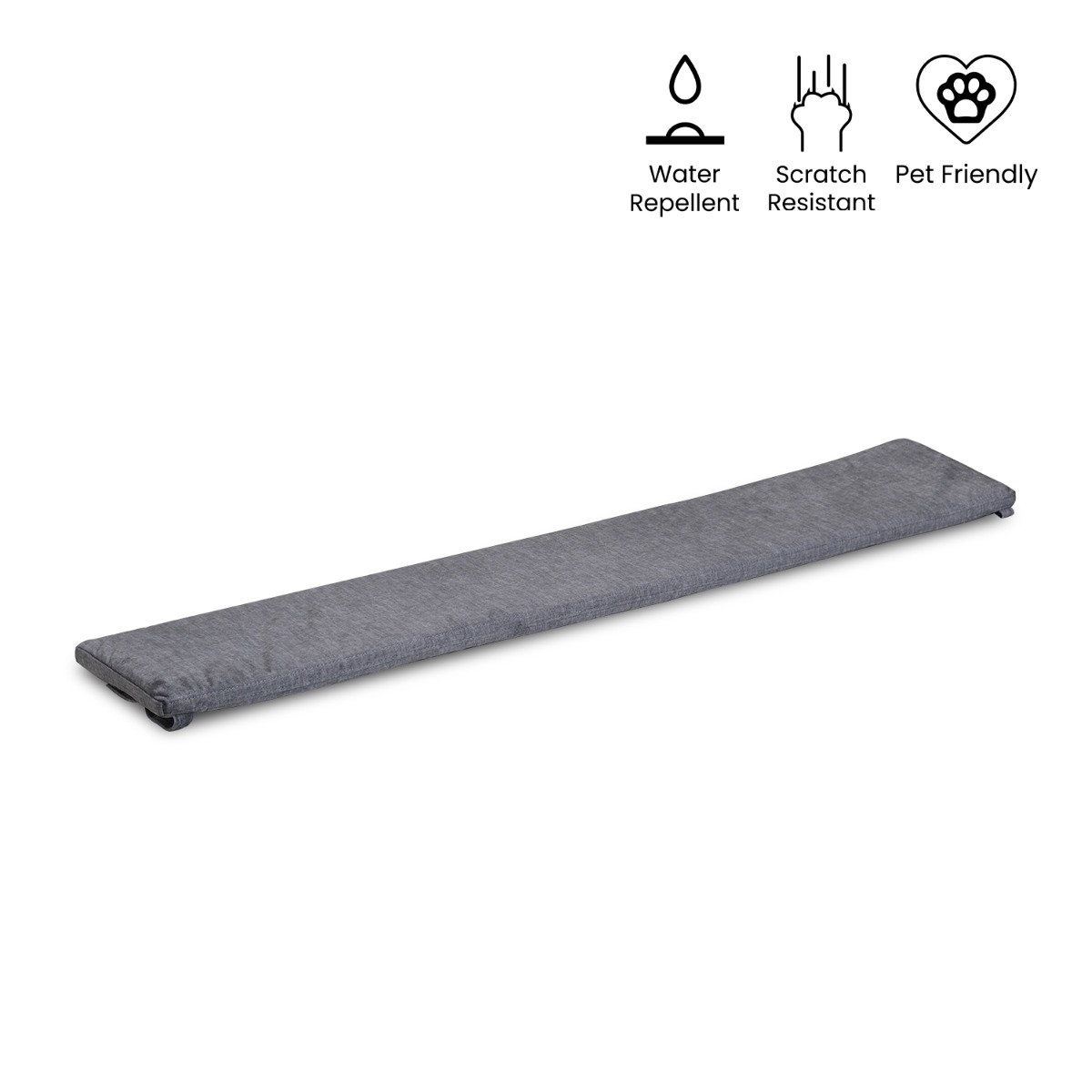 Veda Dark Grey Bench Cushion 190cm