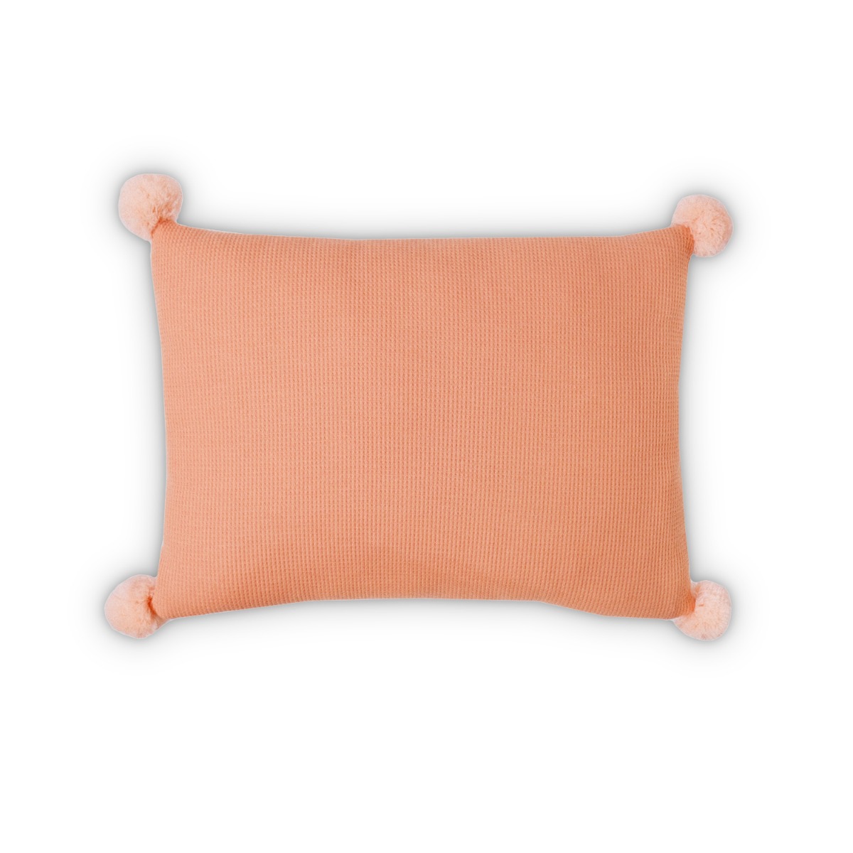 Waffle Pom-Poms Cushion 30x40cm Coral Pink