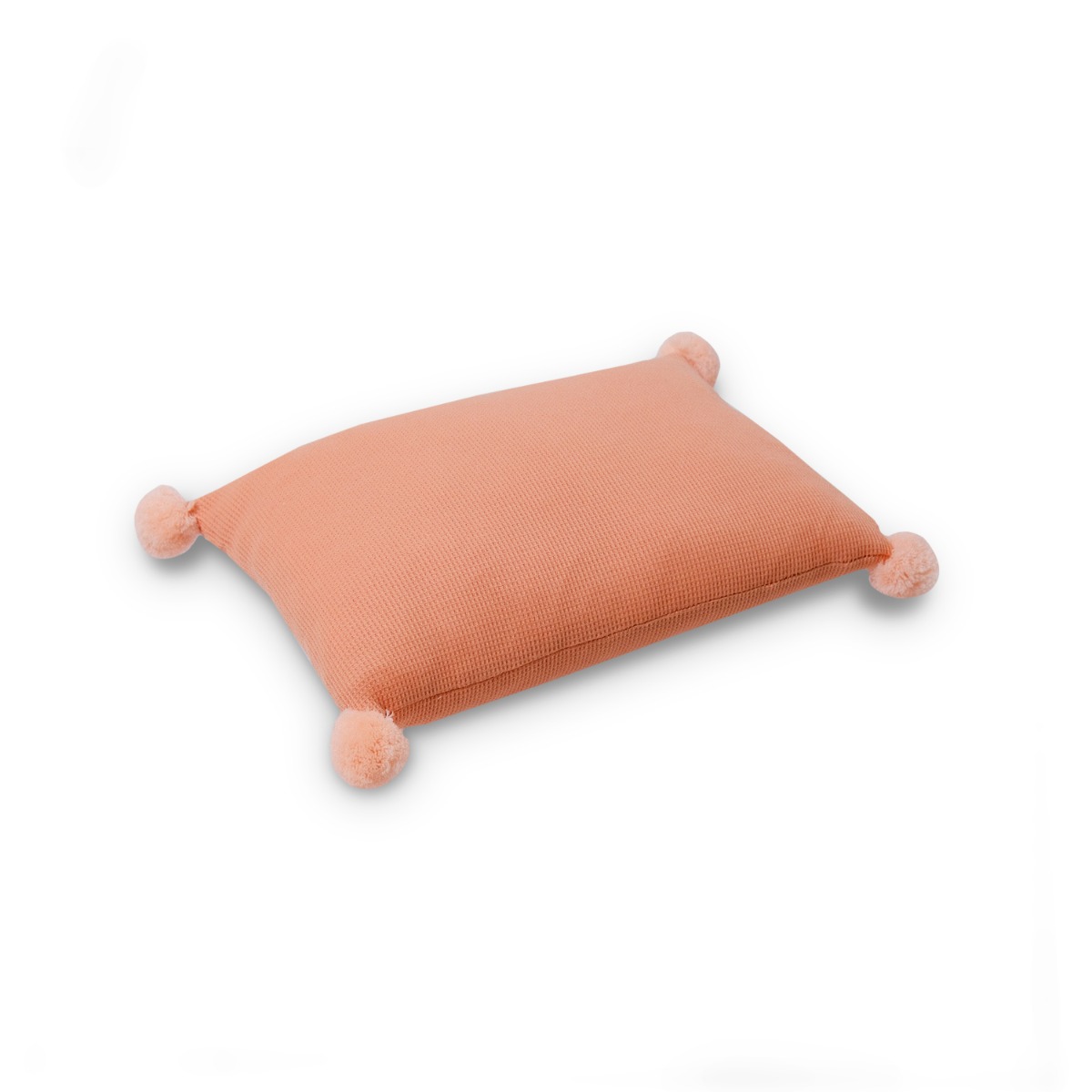 Waffle Pom-Poms Cushion 30x40cm Coral Pink