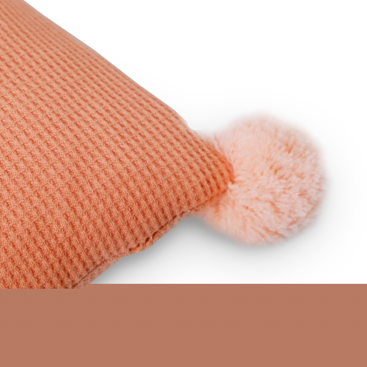 Waffle Pom-Poms Cushion 30x40cm Coral Pink