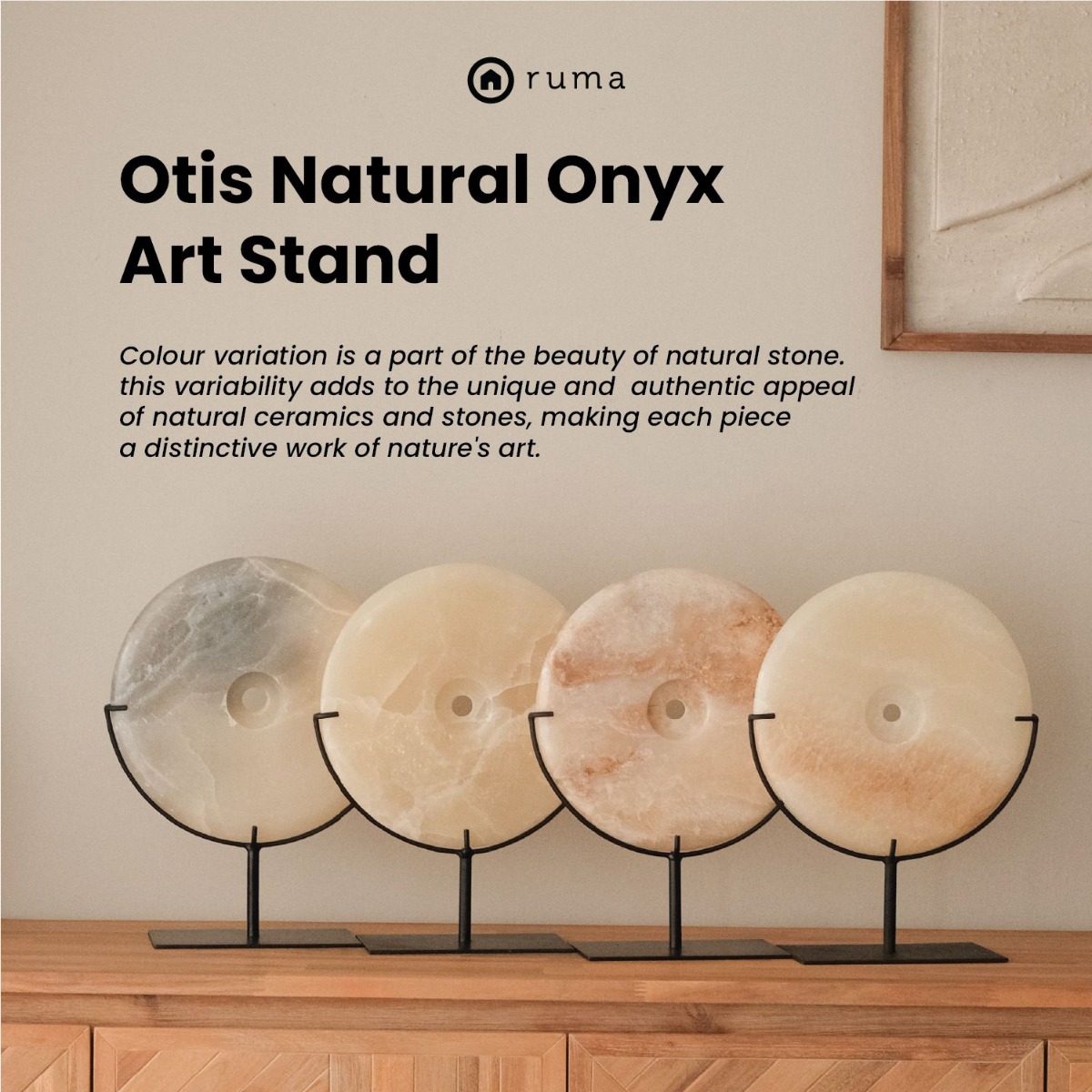 Otis Natural Onyx Art Stand