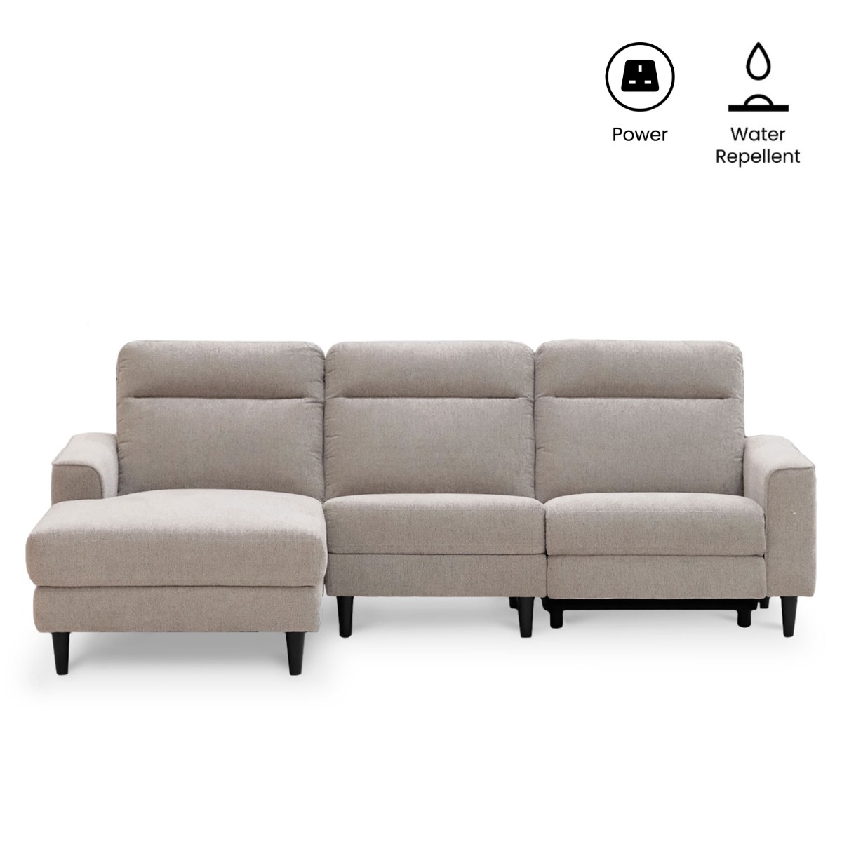 Linus Stone Grey Right Sectional Power Reclining Sofa