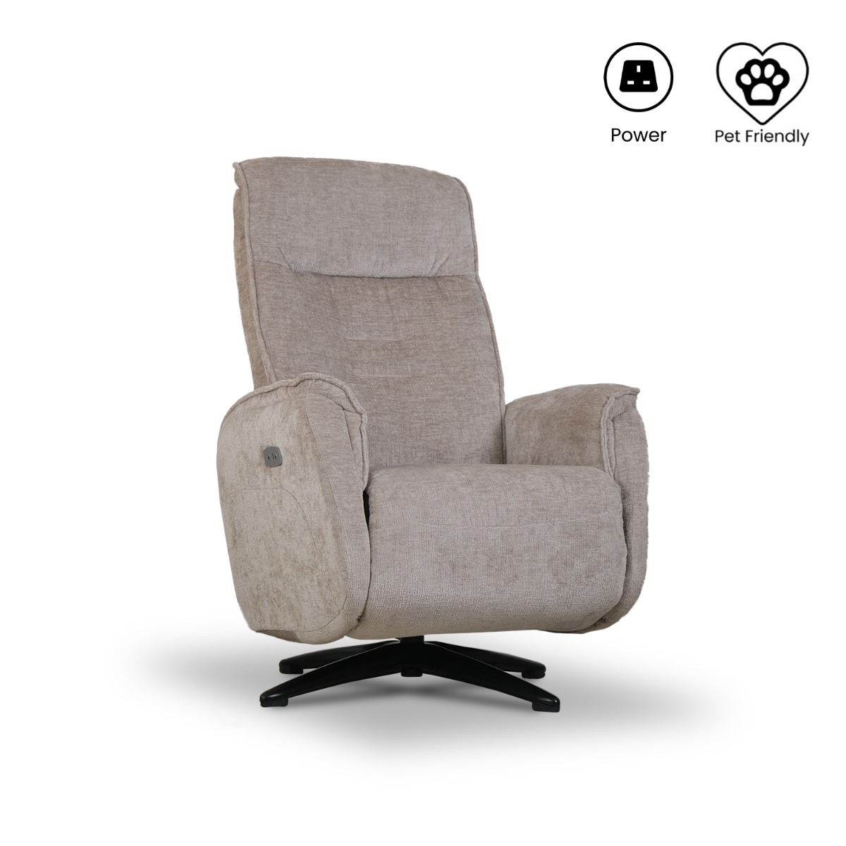 Alfie Sand Brown Power Reclining Lounge Chair