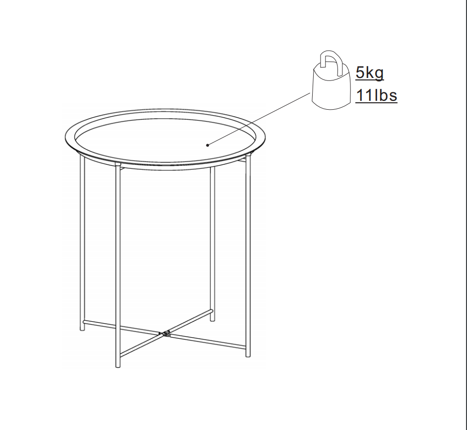 Yanis White Tray Table