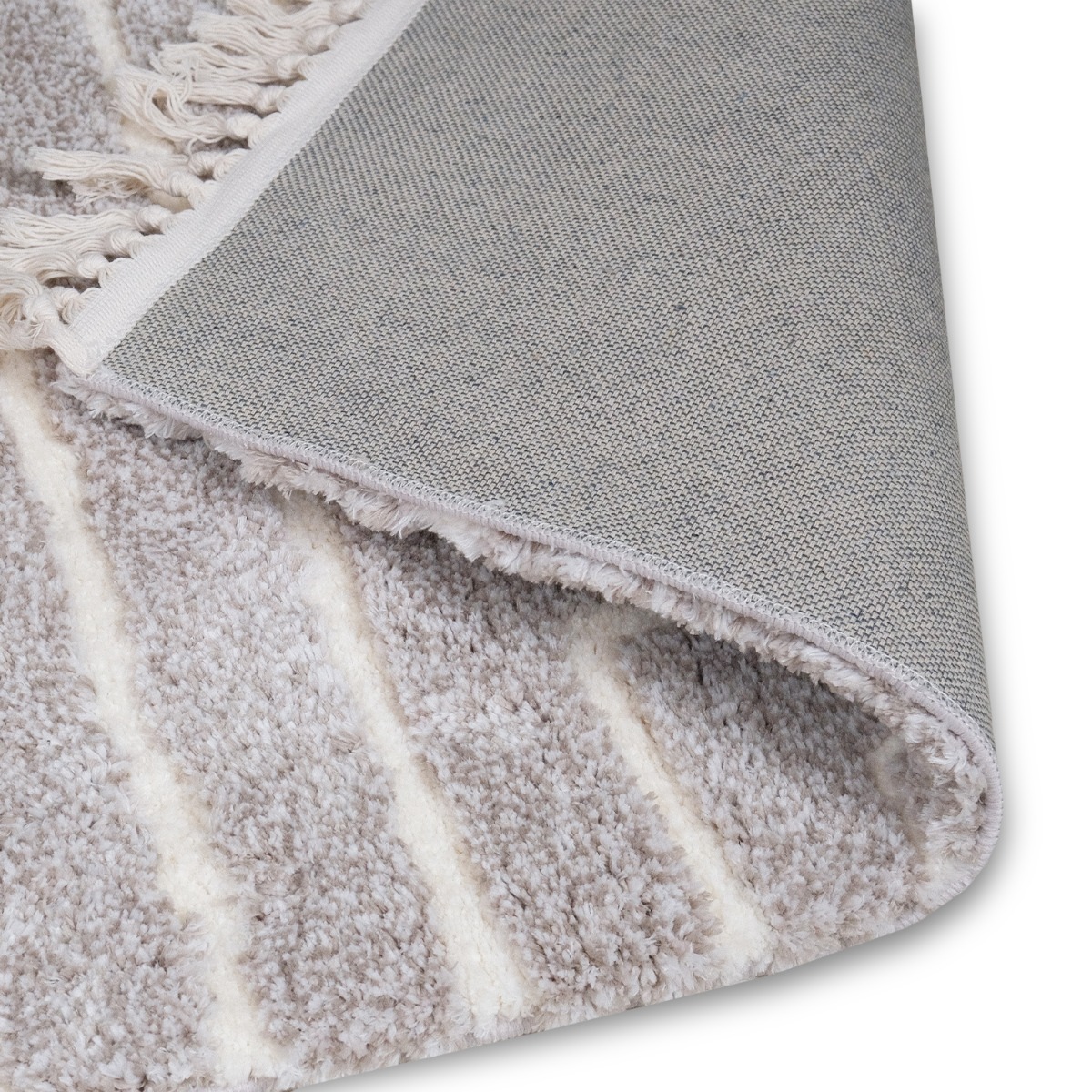 Zoe Polyester Shaggy Rug with Fringe 140x200cm
