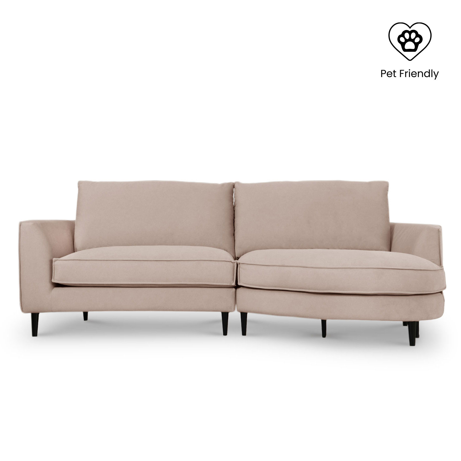Sabrina Sand Beige Curve Chaise Left Sectional Sofa