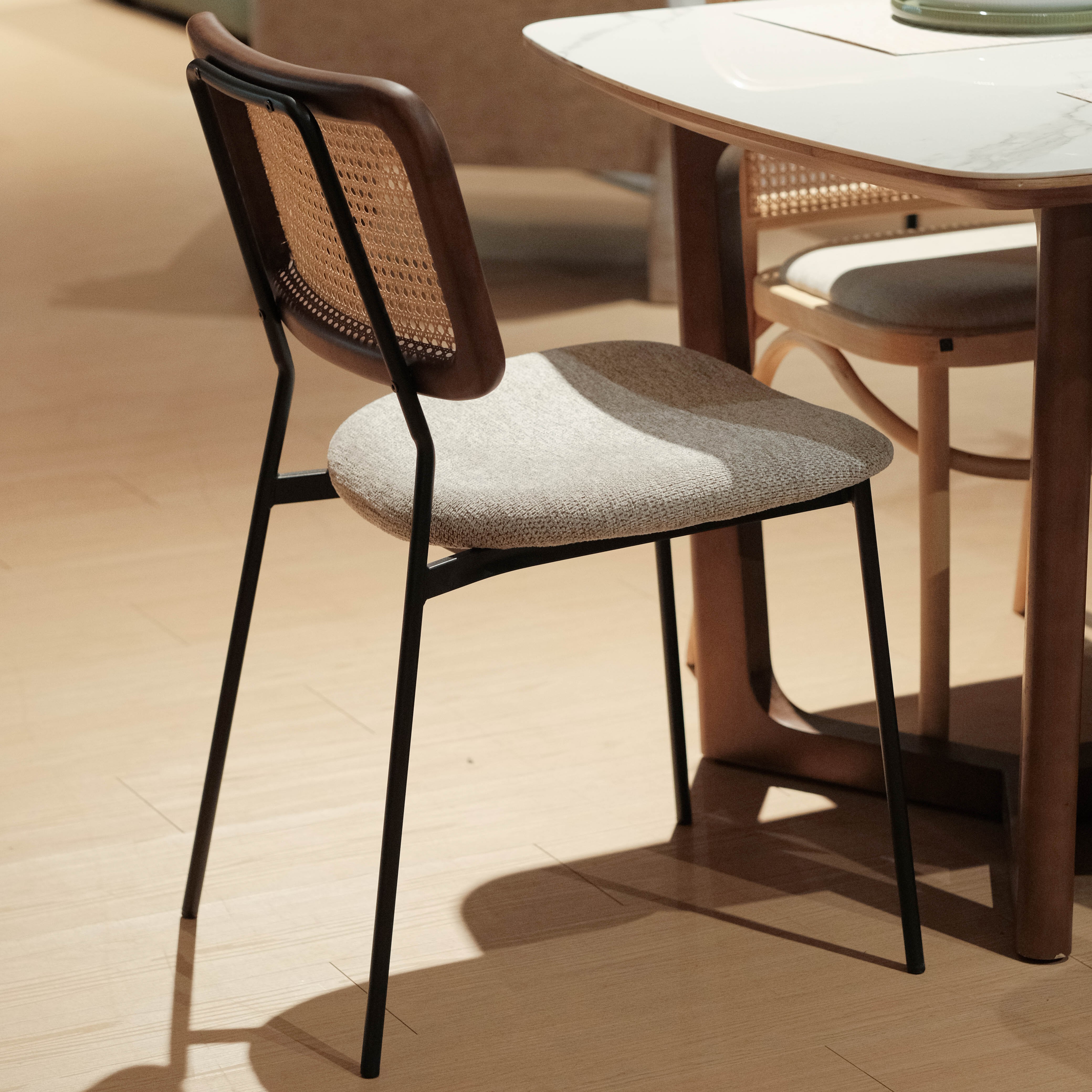 Gaia Dark Brown Chair Stone Beige