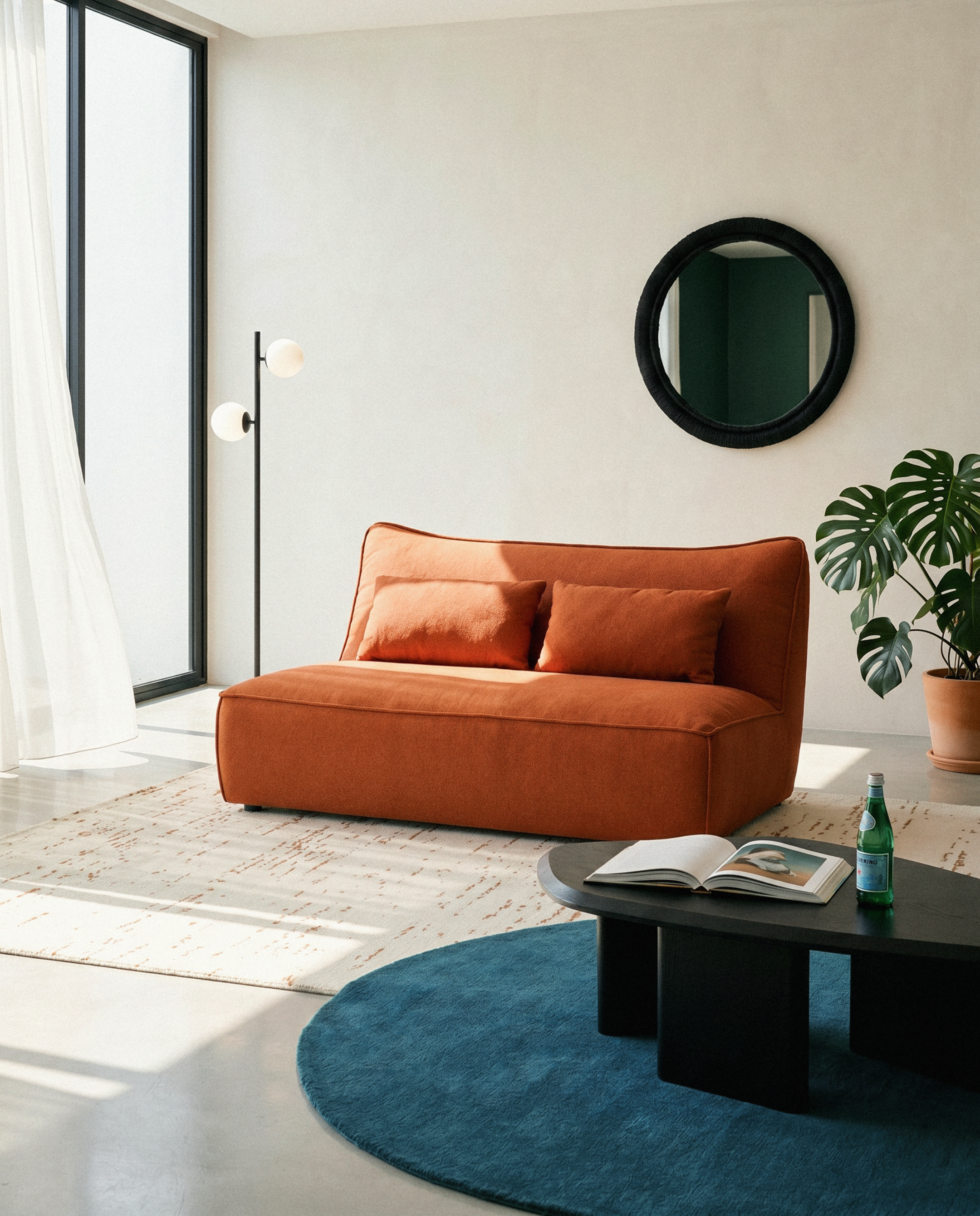 Daphne Umber Brown Modular Armless Sofa