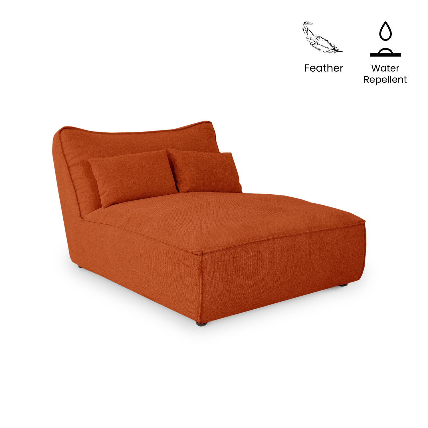 Daphne Umber Brown Modular Armless Chaise