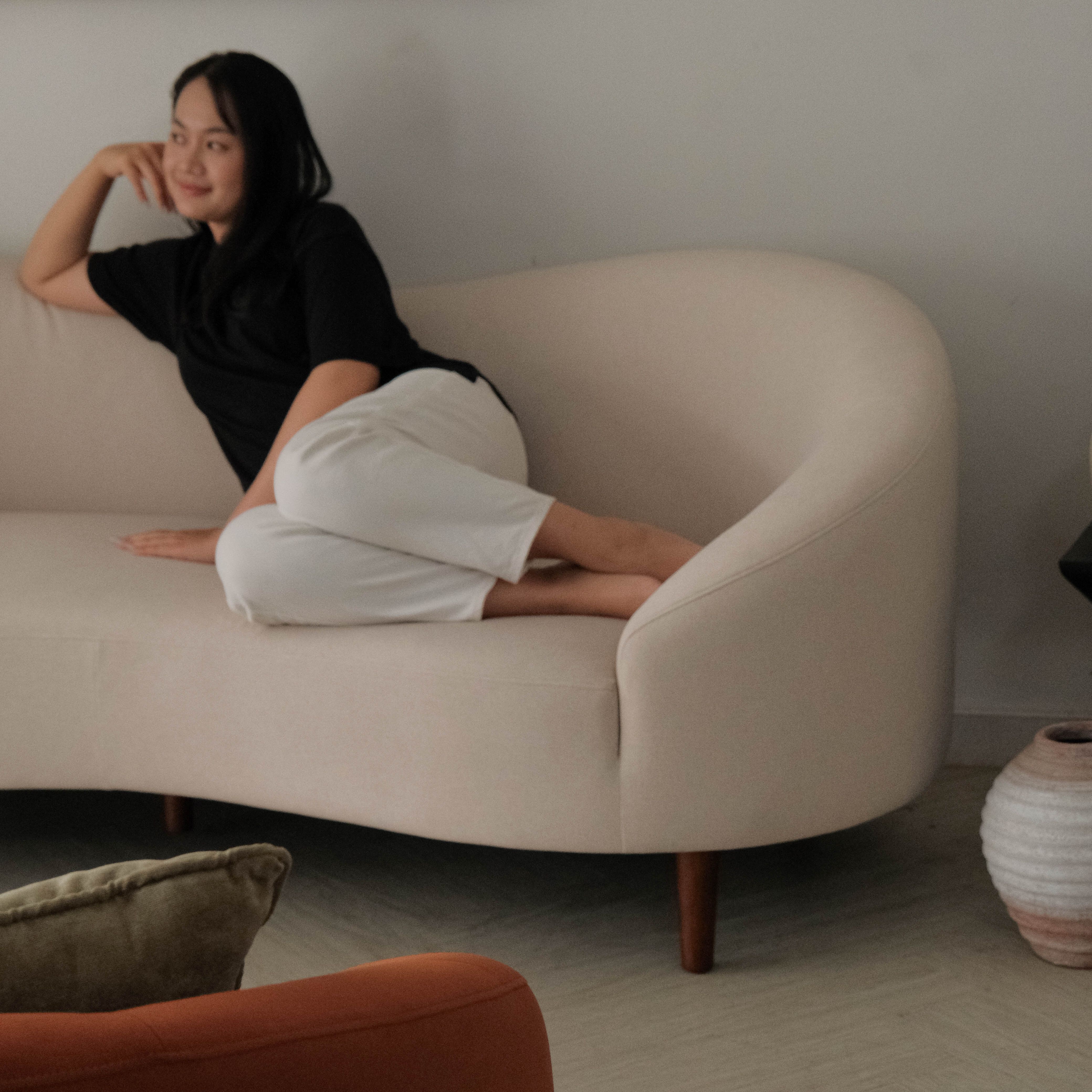 Desirée Creme 3 Seater Sofa