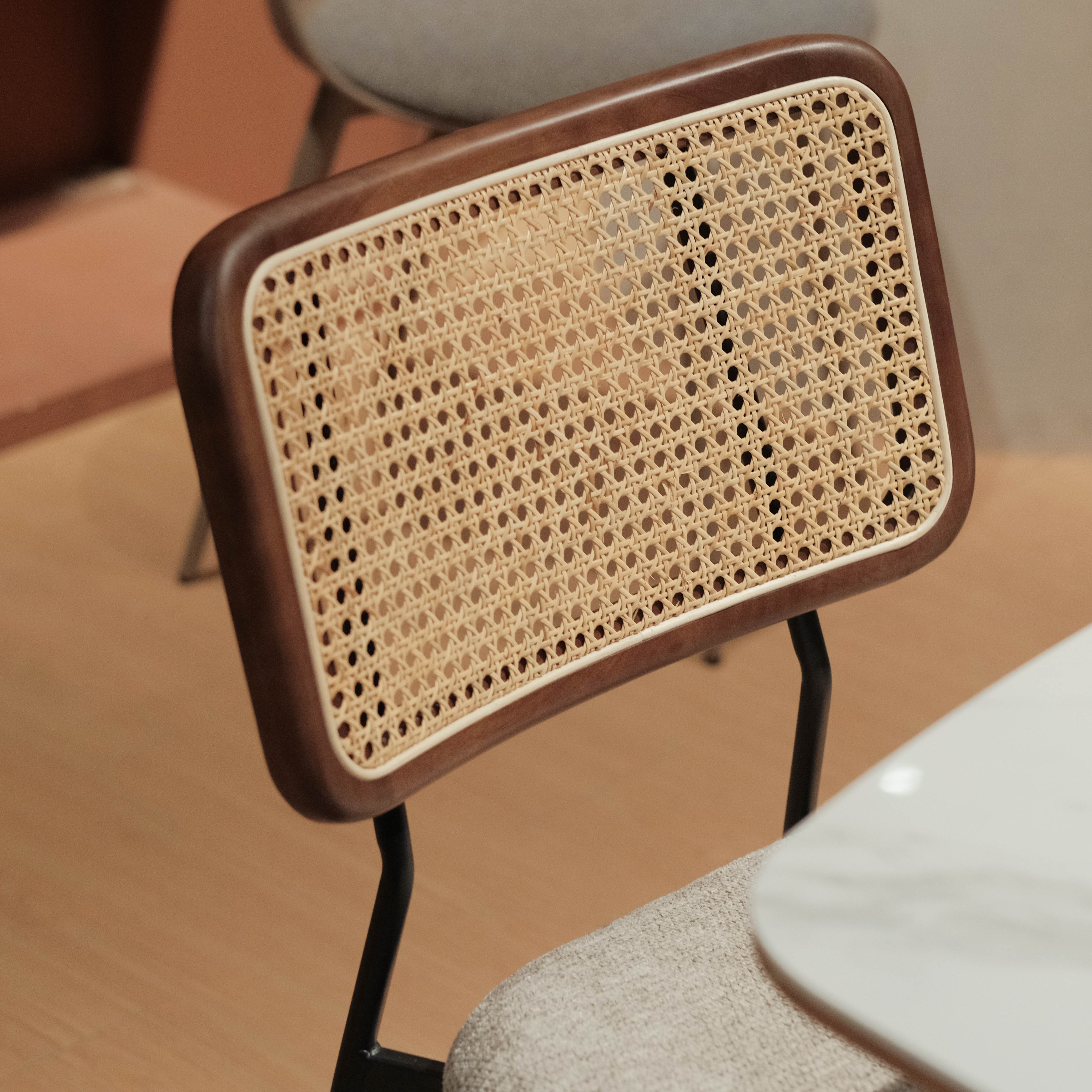 Gaia Dark Brown Chair Stone Beige