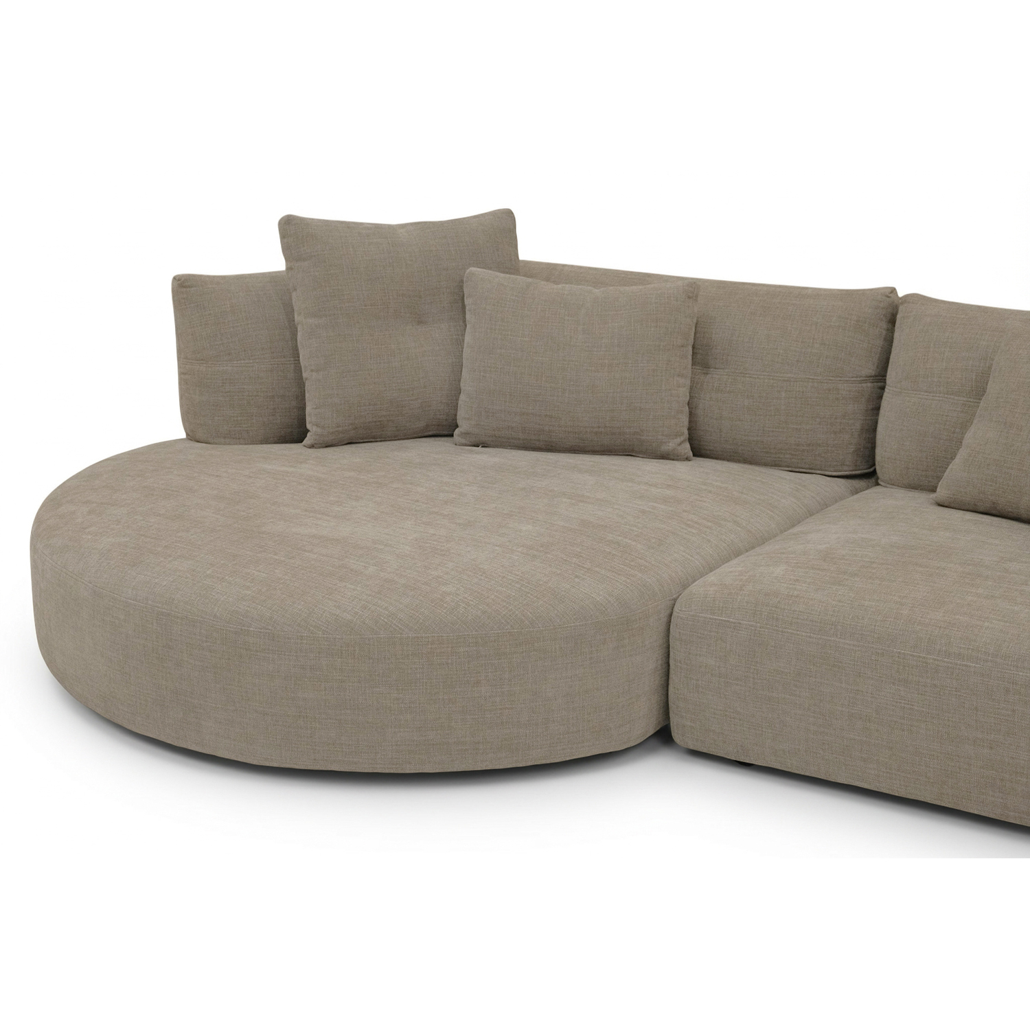 Giselle Sand Brown Round Chaise Right Sectional Sofa