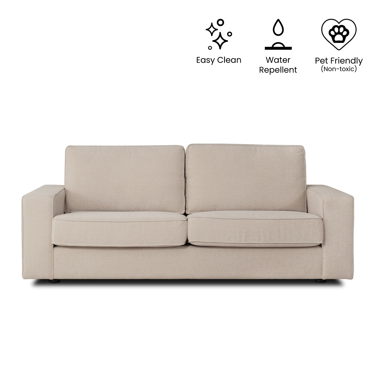 Klaus Light Beige 3 Seater Sofa