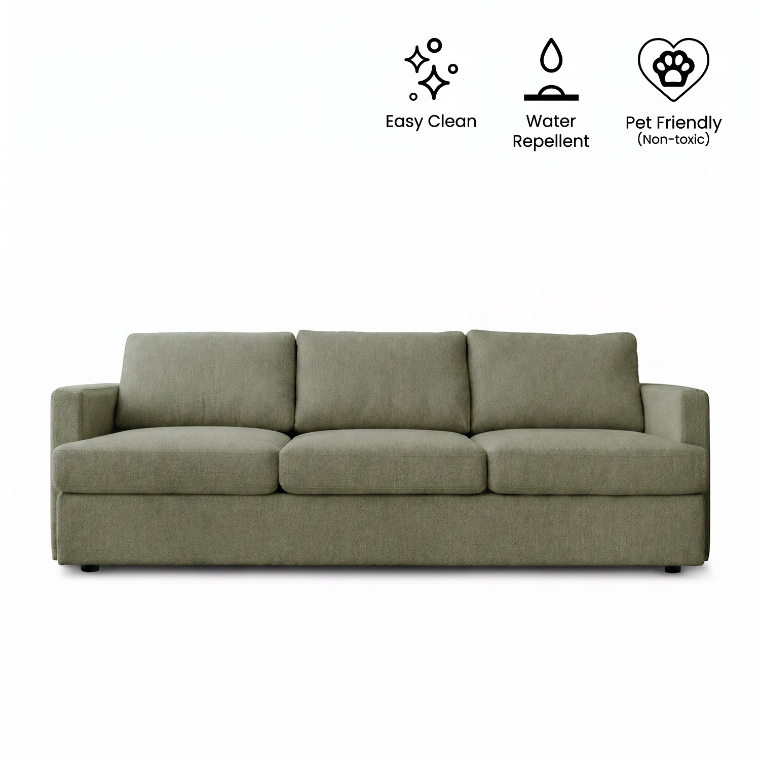 Archer Retro Green 3 Seater Sofa