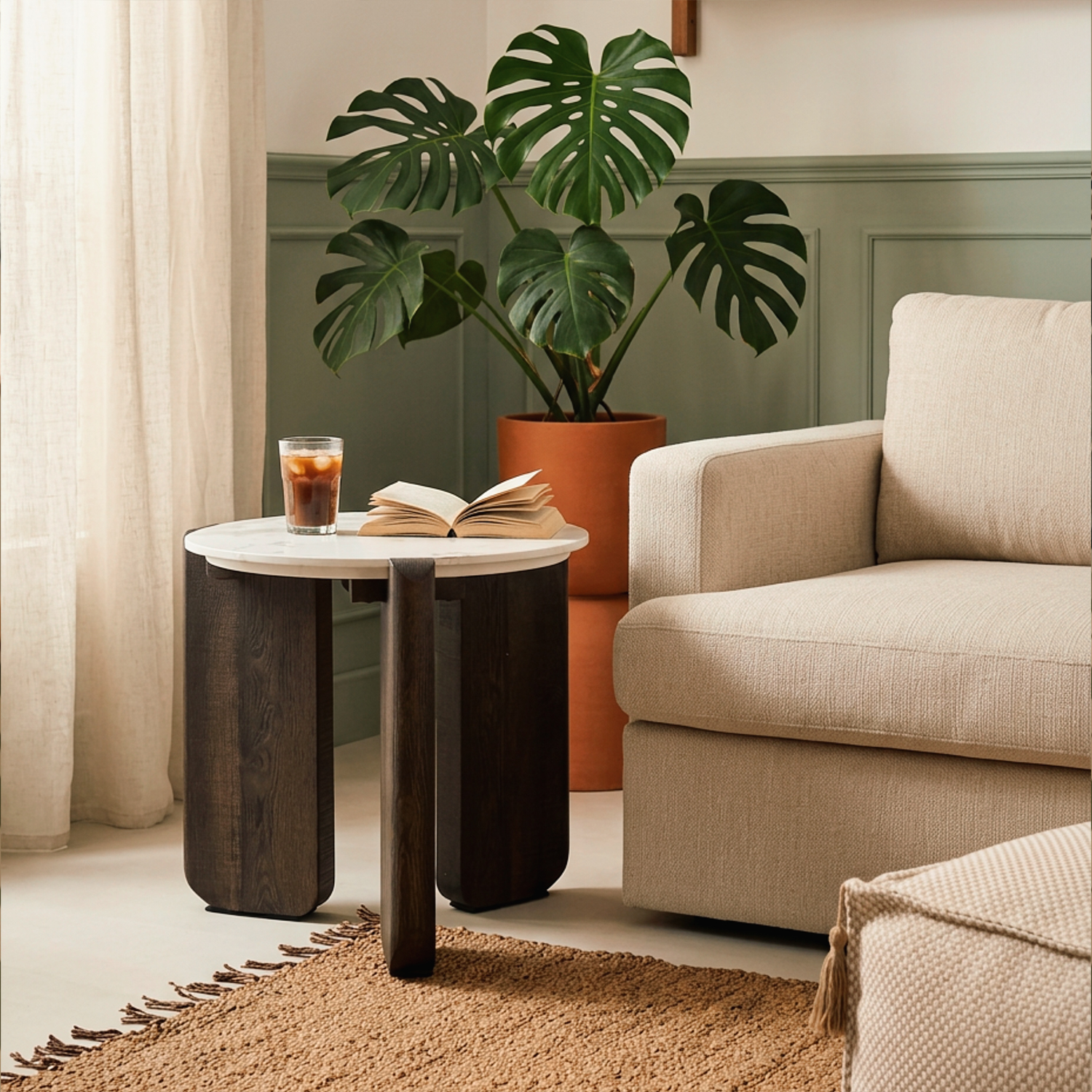 Juno Ceramic White Side Table