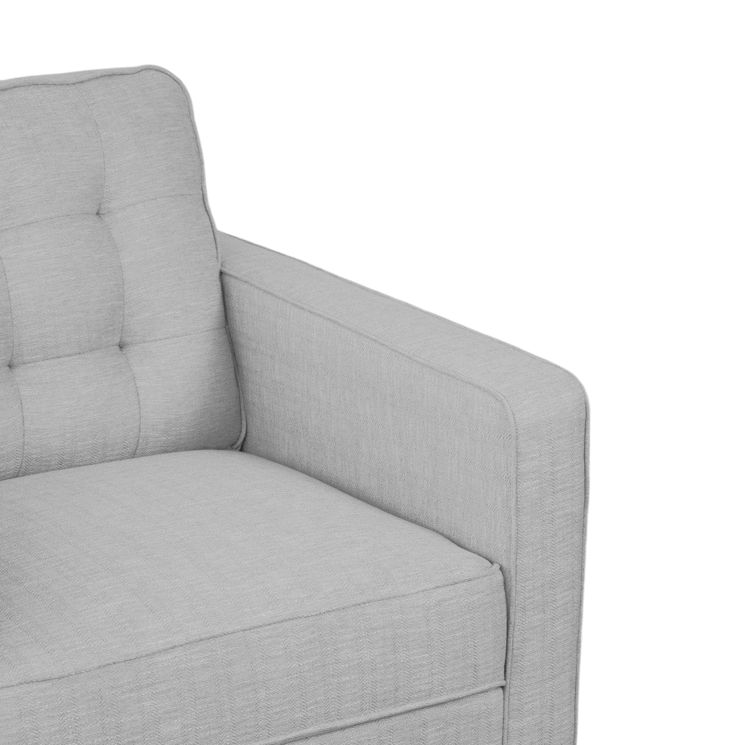 Jane Mist Grey Mid-Century 1 Seater Sofa
