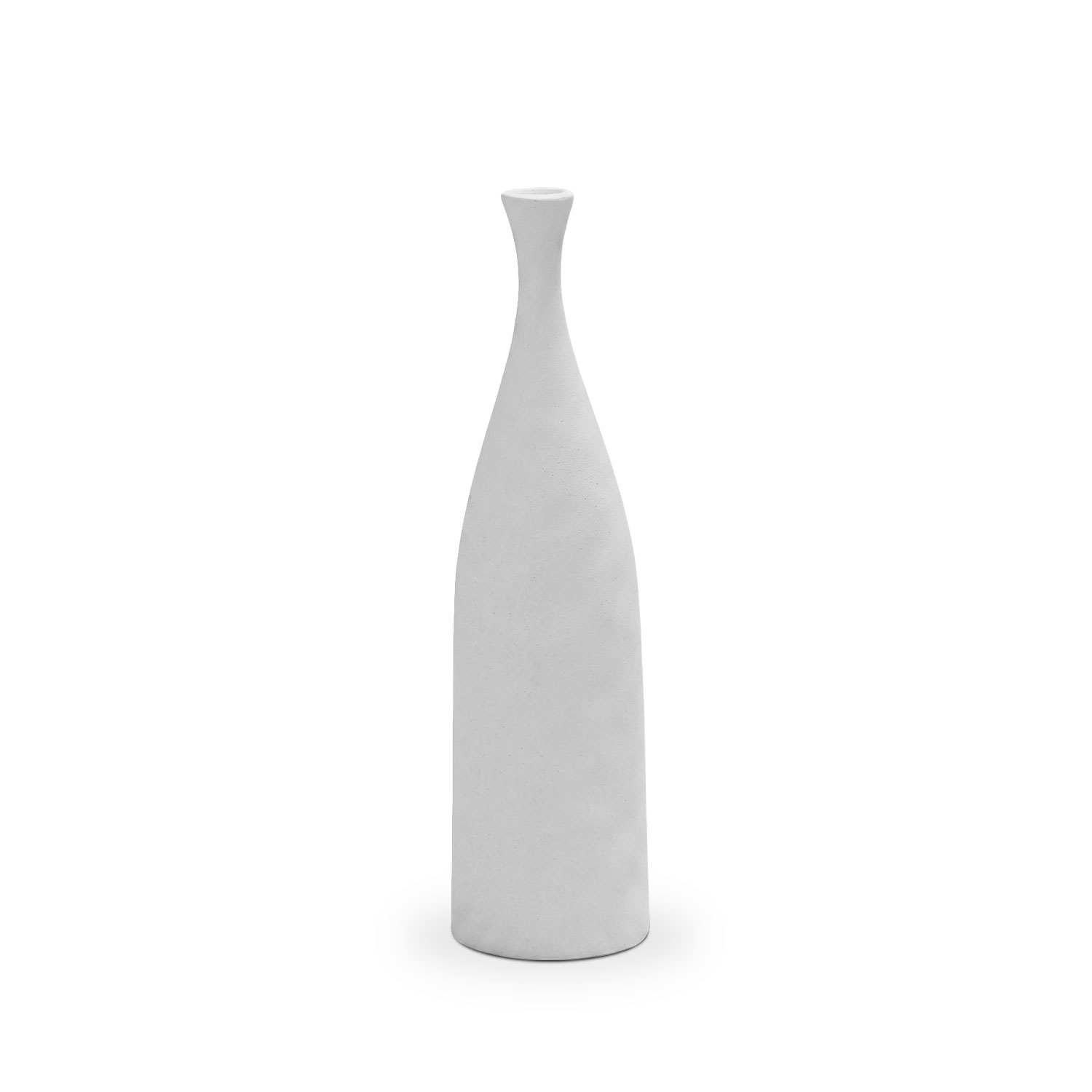 Sahara Textured White Bottle Terracotta Vase