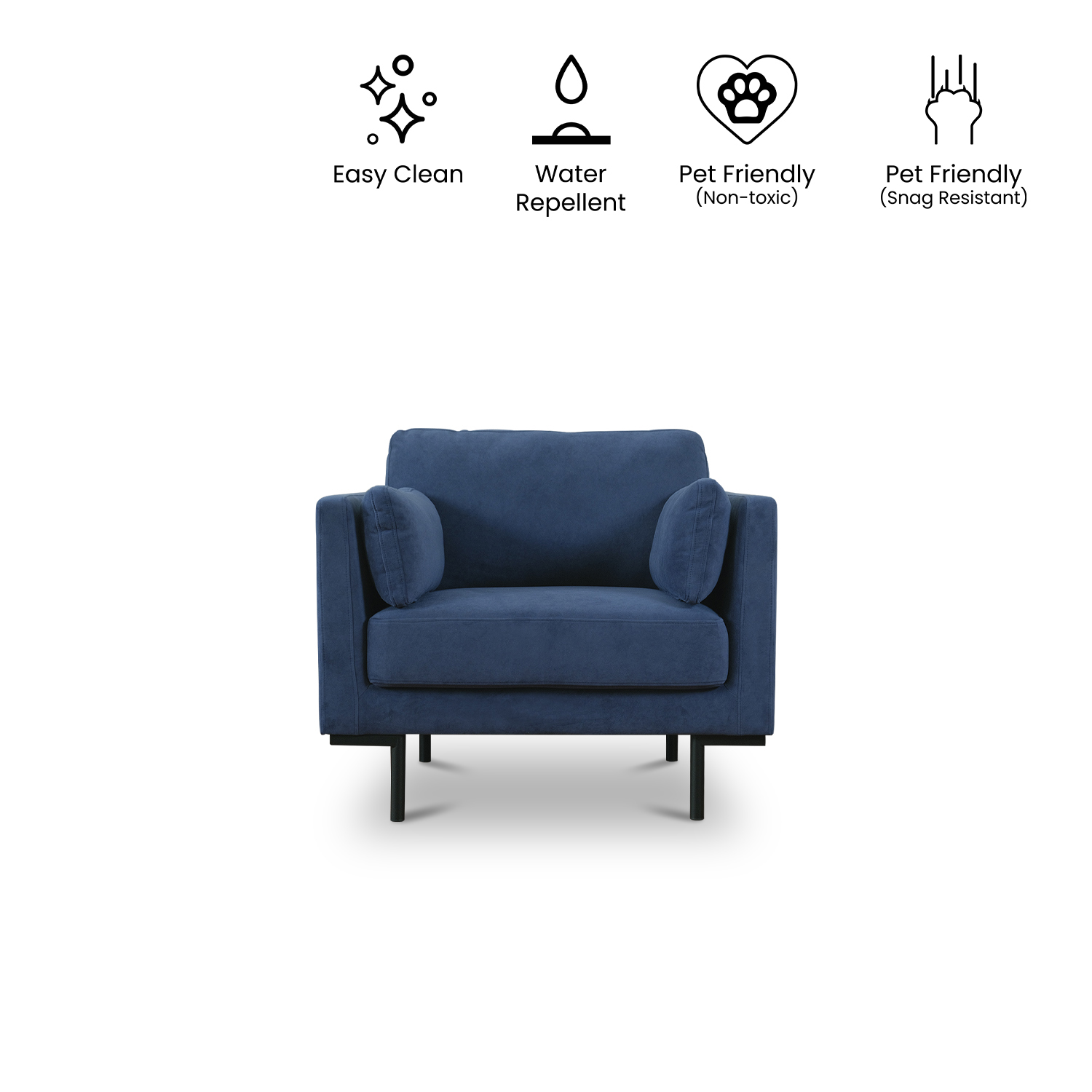 Loft Midnight Blue 1 Seater Sofa