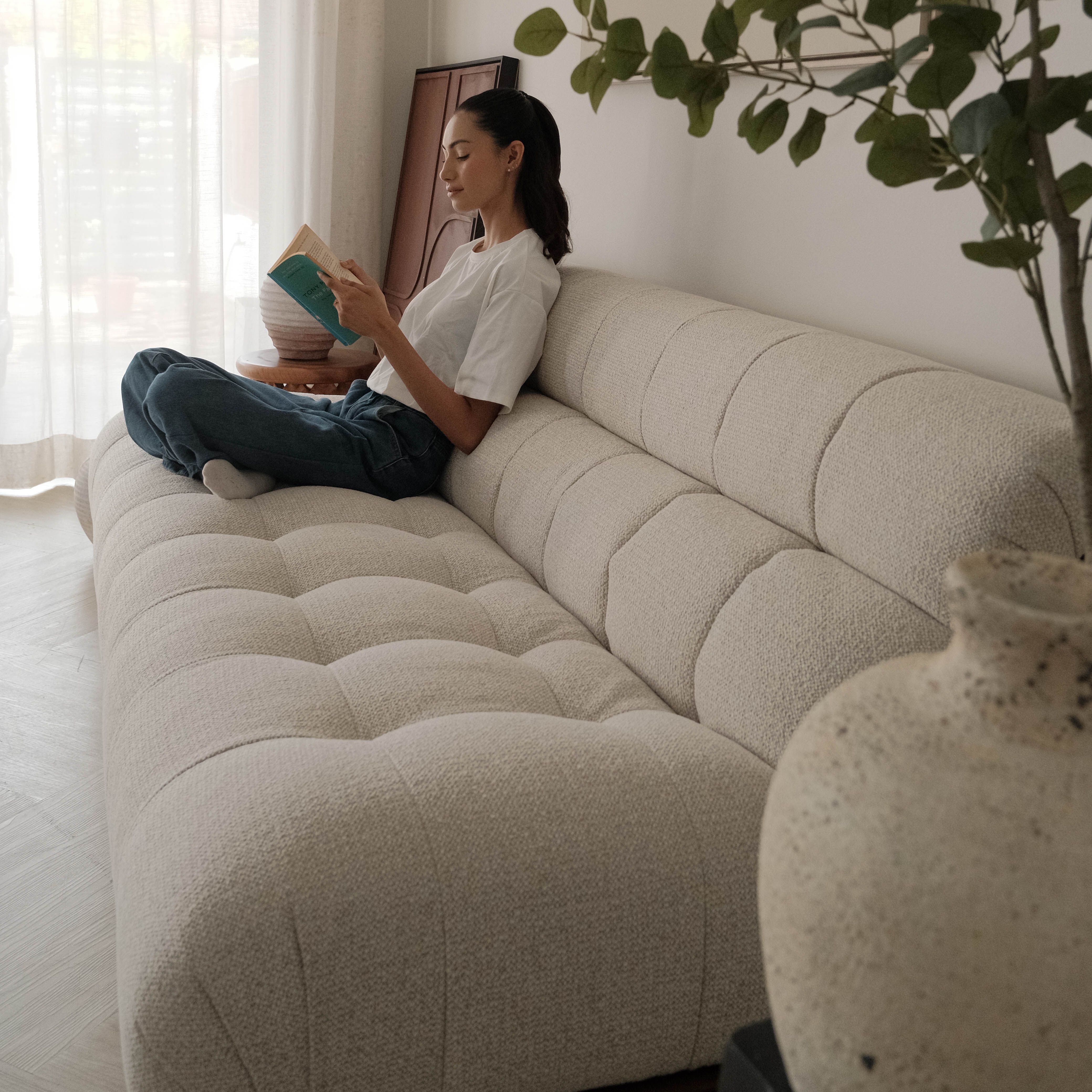 Sylvia Light Grey 3 Seater Sofa