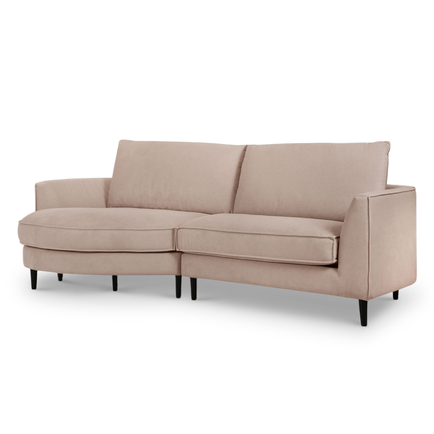Sabrina Sand Beige Curve Chaise Right Sectional Sofa