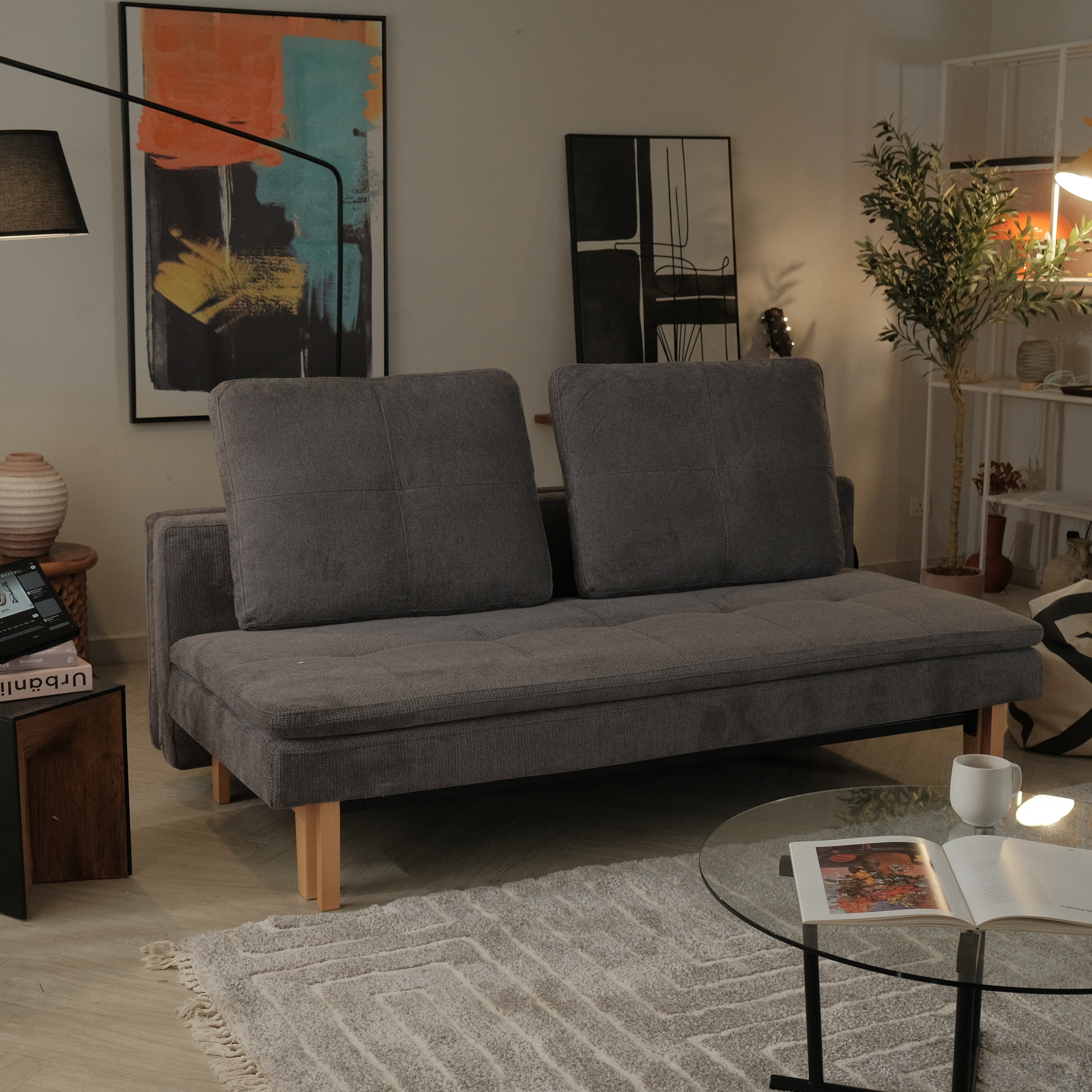 Fio Pebble Grey Sofa Bed