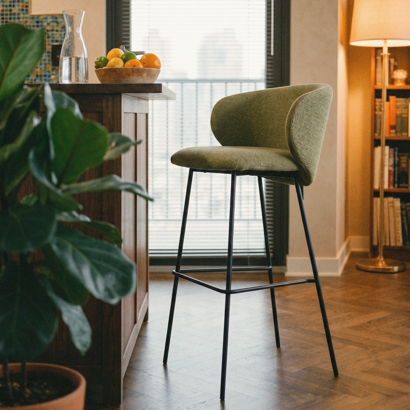 Vera Forest Green Bar Stool