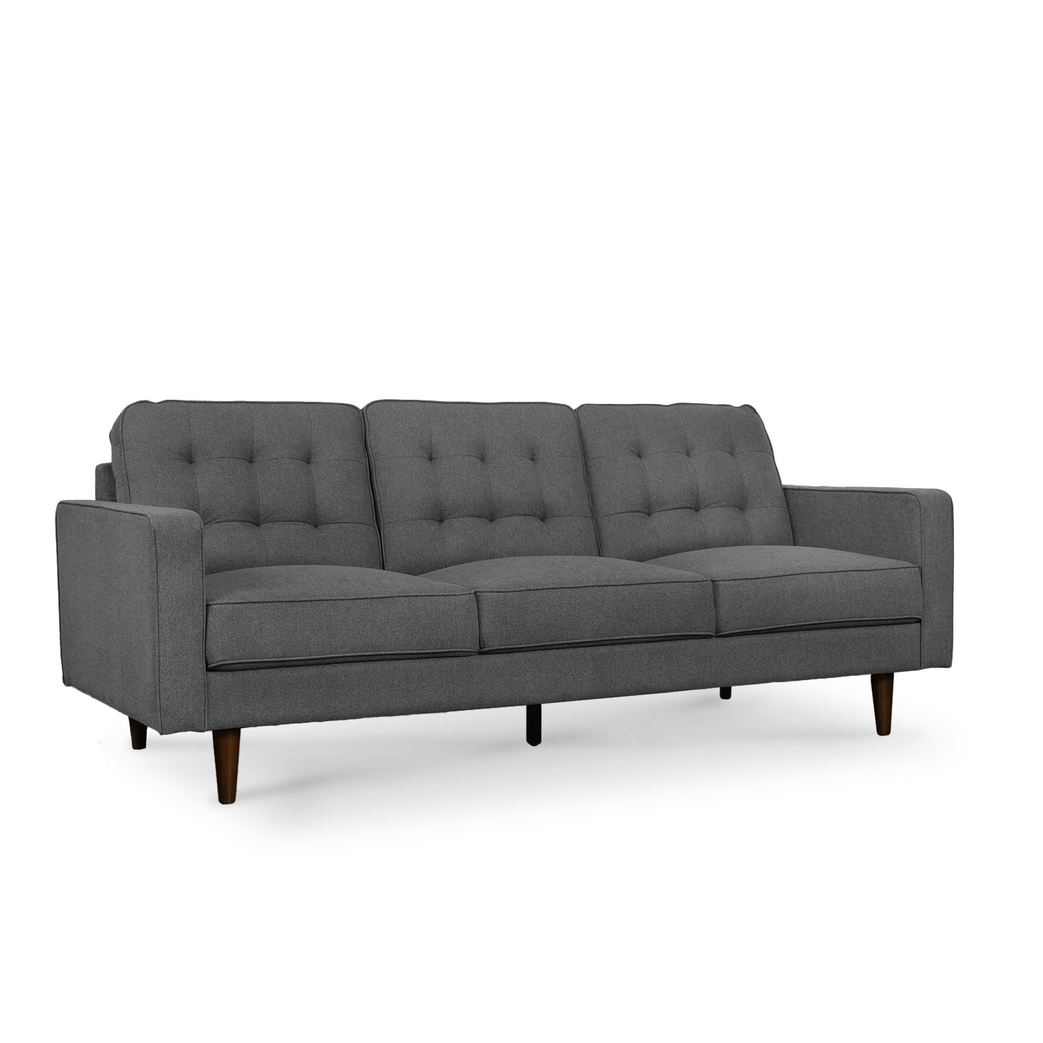 Jane Pebble Grey Mid-Century 3 Seater Sofa